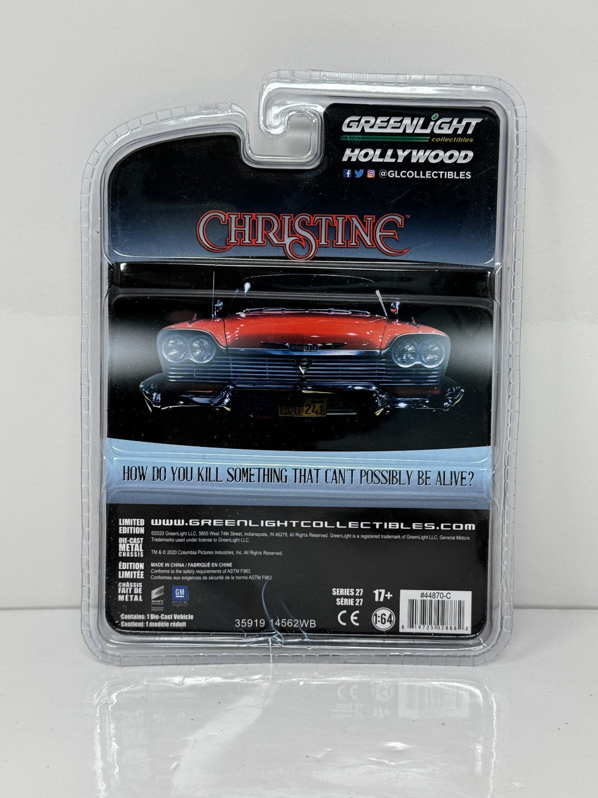 Greenlight Hollywood Christine 1967 Chevrolet Camaro 1:64 Diecast