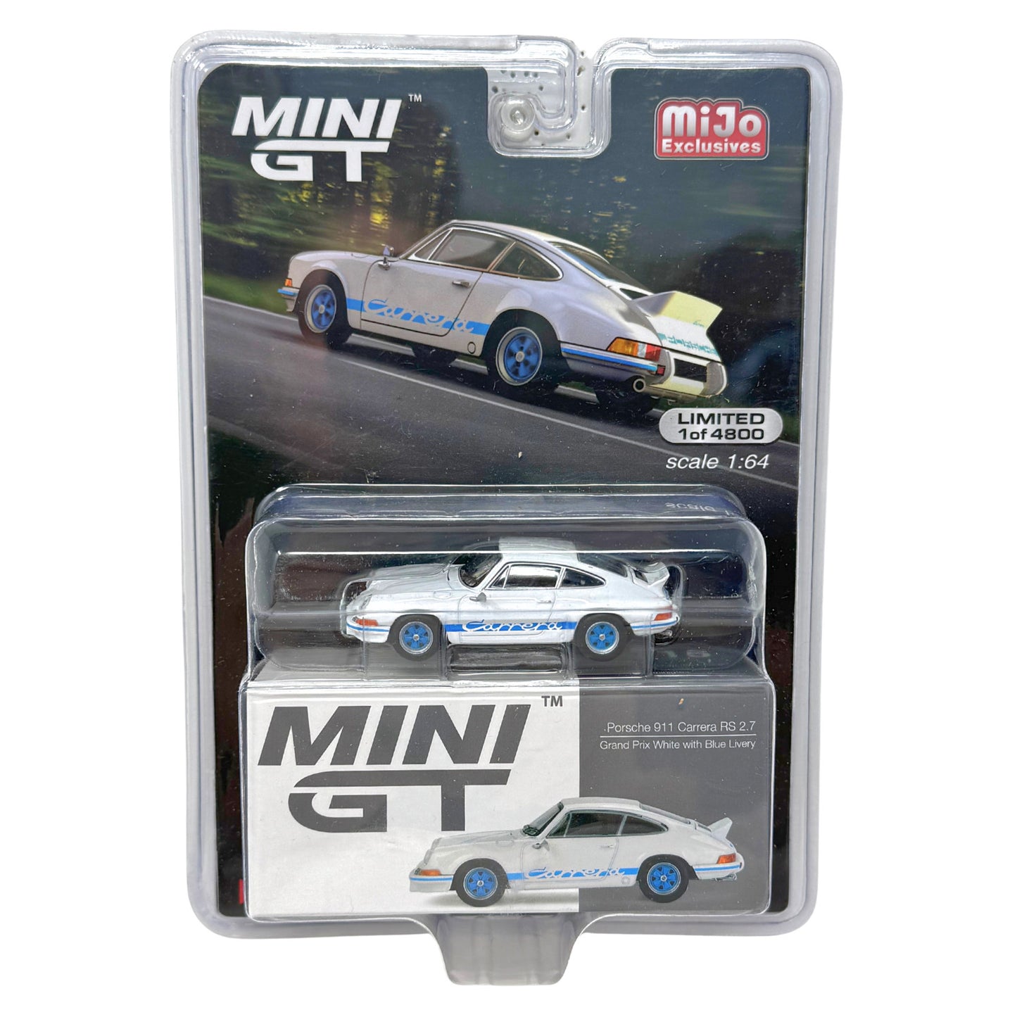 Mini GT Porsche 911 Carrera RS 2.7 Grand Prix with Blue Livery 1:64 Diecast