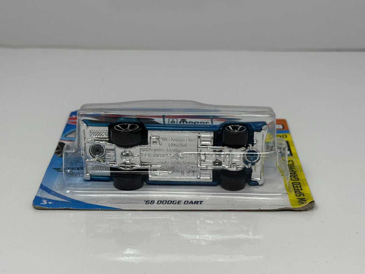 Hot Wheels Speed Graphics 1968 Dodge Dart 1:64 Diecast Short Card Blue