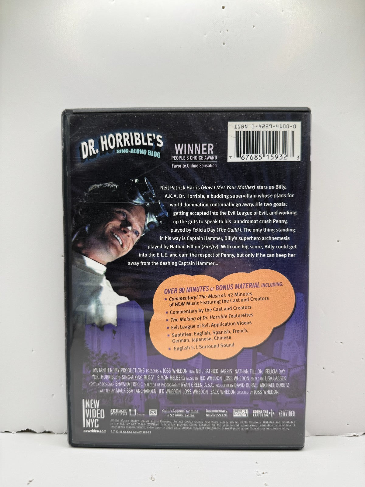 Dr Horribles Sing Along Blog (DVD) Neil Patrick Harris Musical