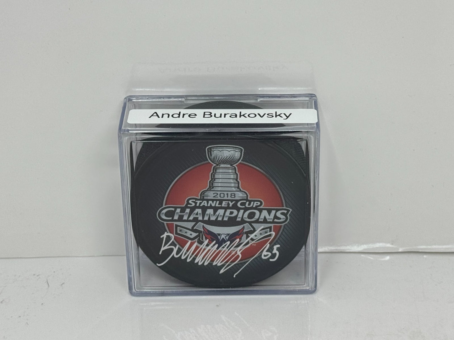 Andre Burakovsky Washington Capitals Signed NHL Autograph Puck Silver Auto