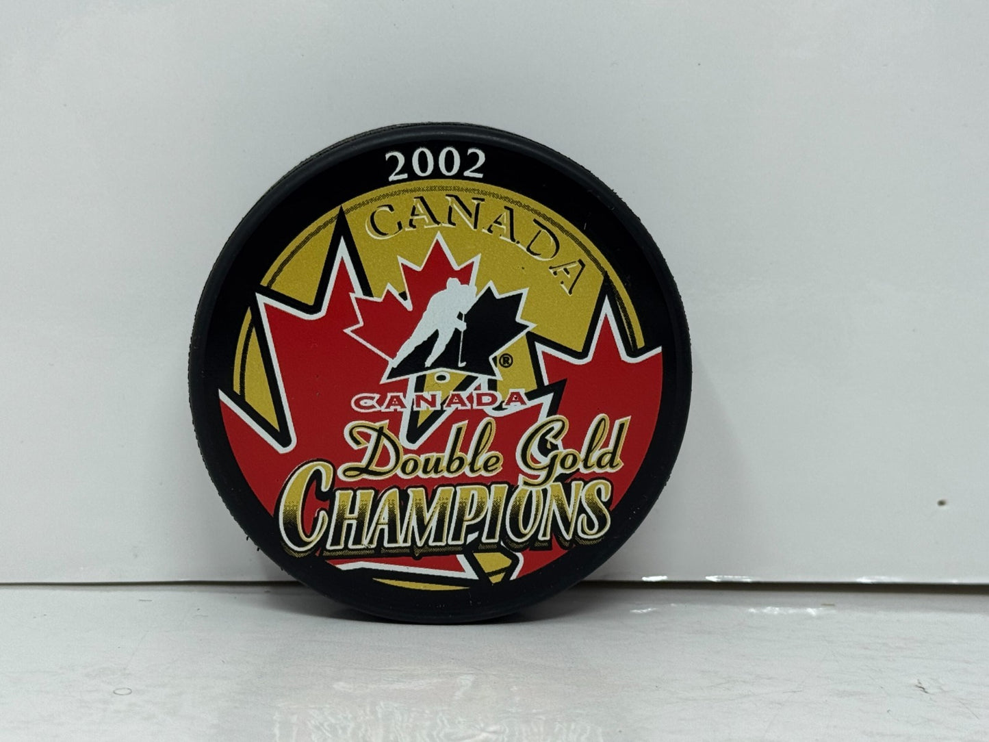 Cheryl Pounder & Becky Kellar Team Canada Autograph Puck Gold Auto