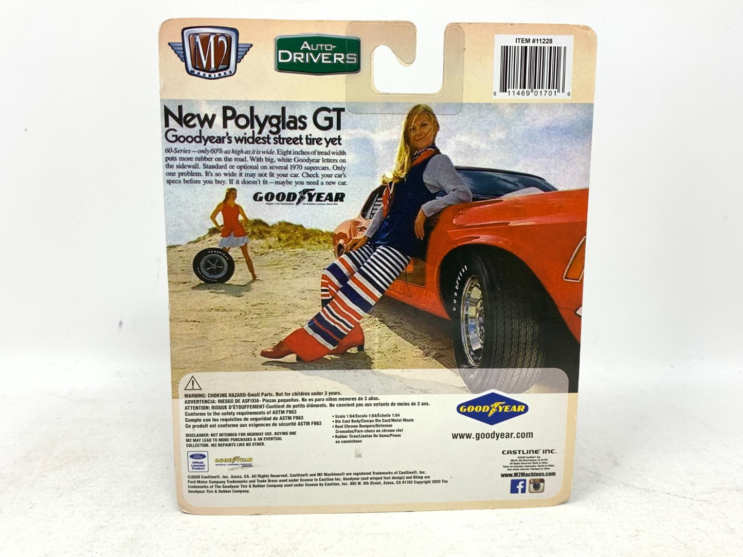 M2 Machines Goodyear 1970 Ford Mustang Boss 302 1:64 Diecast