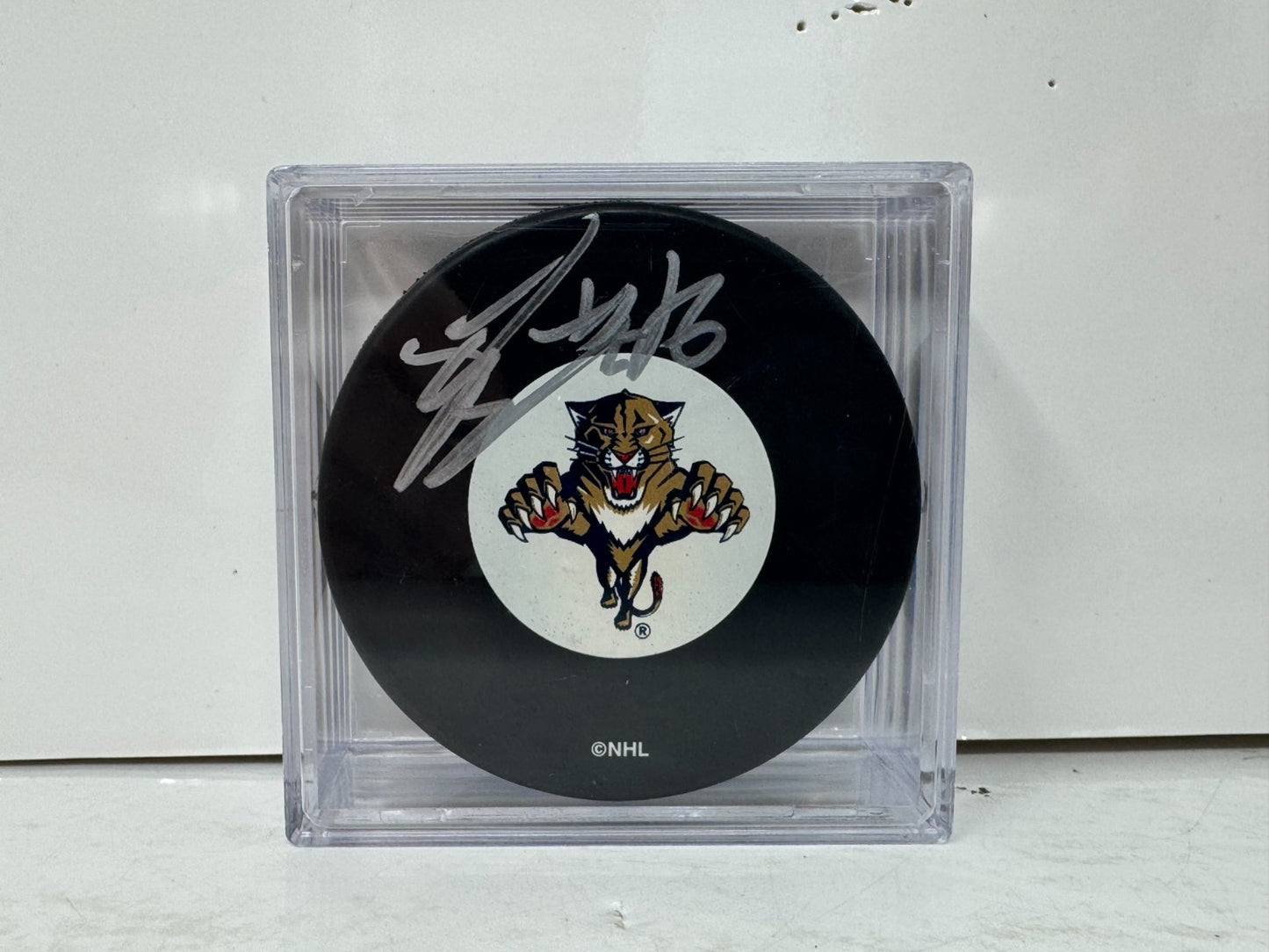 Steve Bernier Florida Panthers Signed NHL Autograph Puck Silver Auto