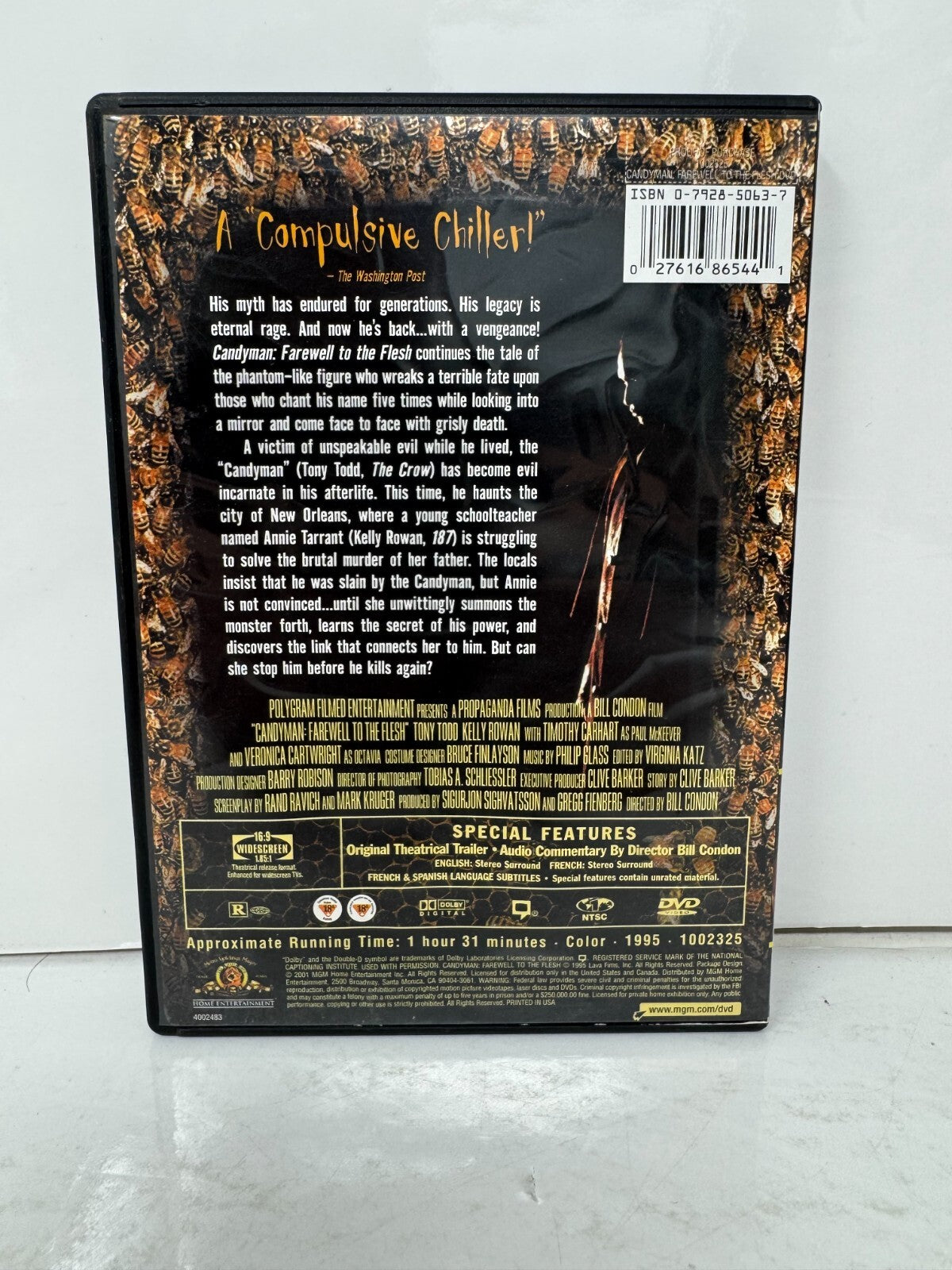 Candyman: Farewell to the Flesh (DVD) Horror Lenticular Cover Good Condition!!!