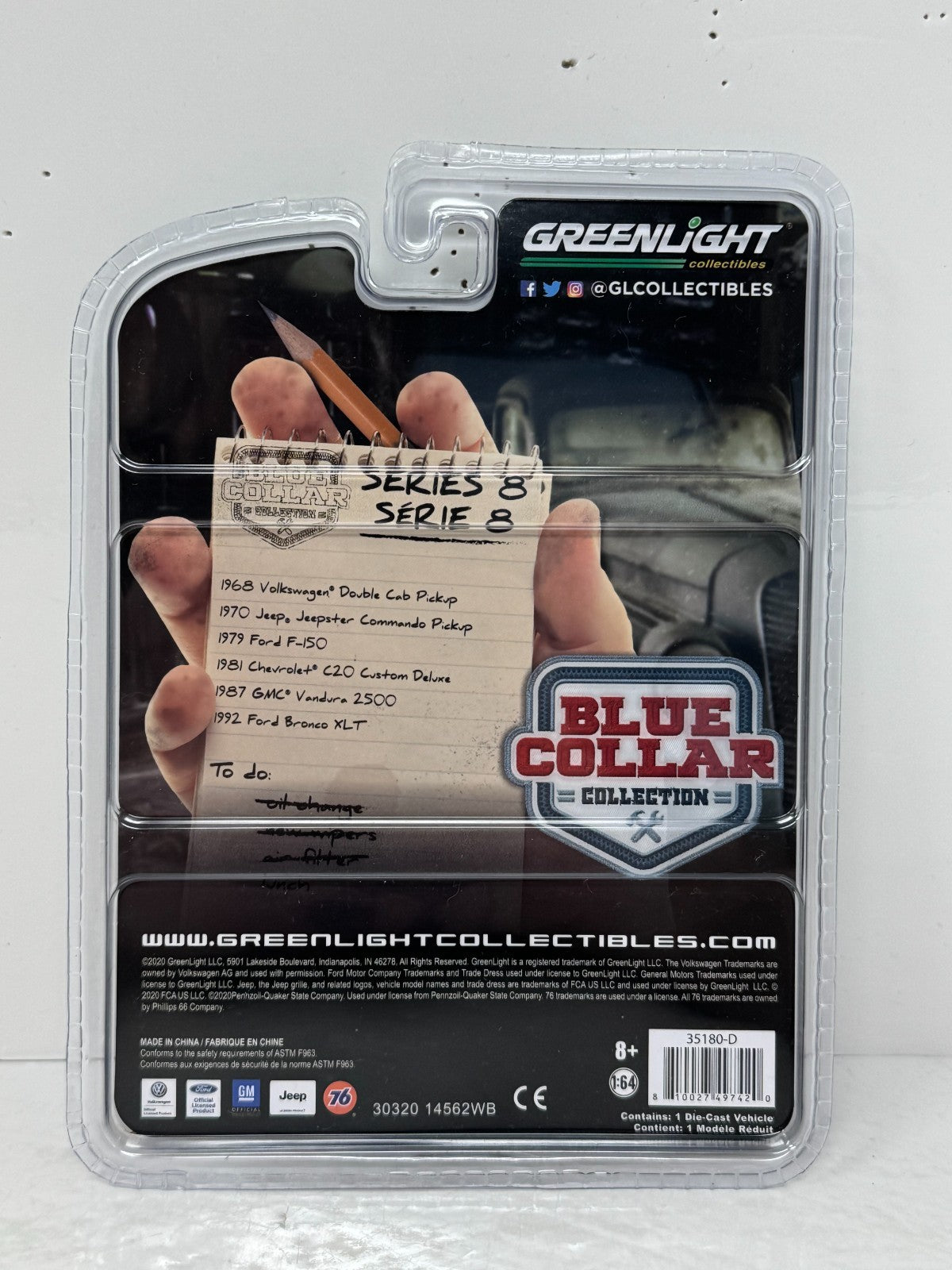 Greenlight Blue Collar 1981 Chevrolet C20 Custom Deluxe 1:64 Diecast