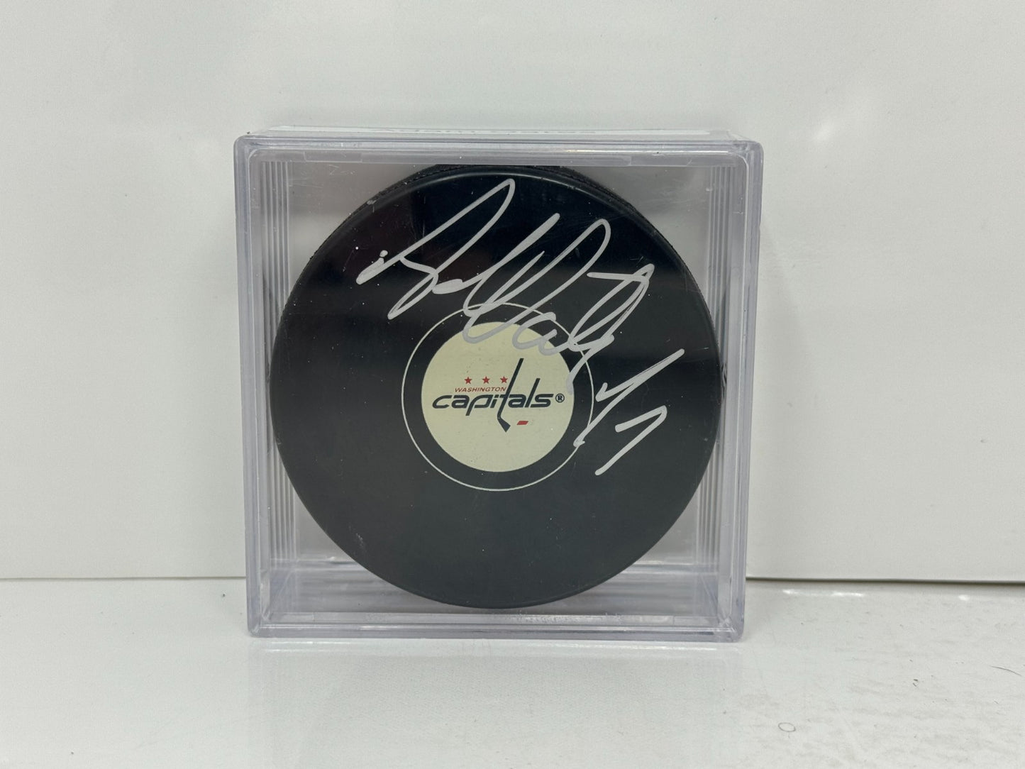 Adam Oates Washington Capitals Signed NHL Autograph Puck Silver Auto