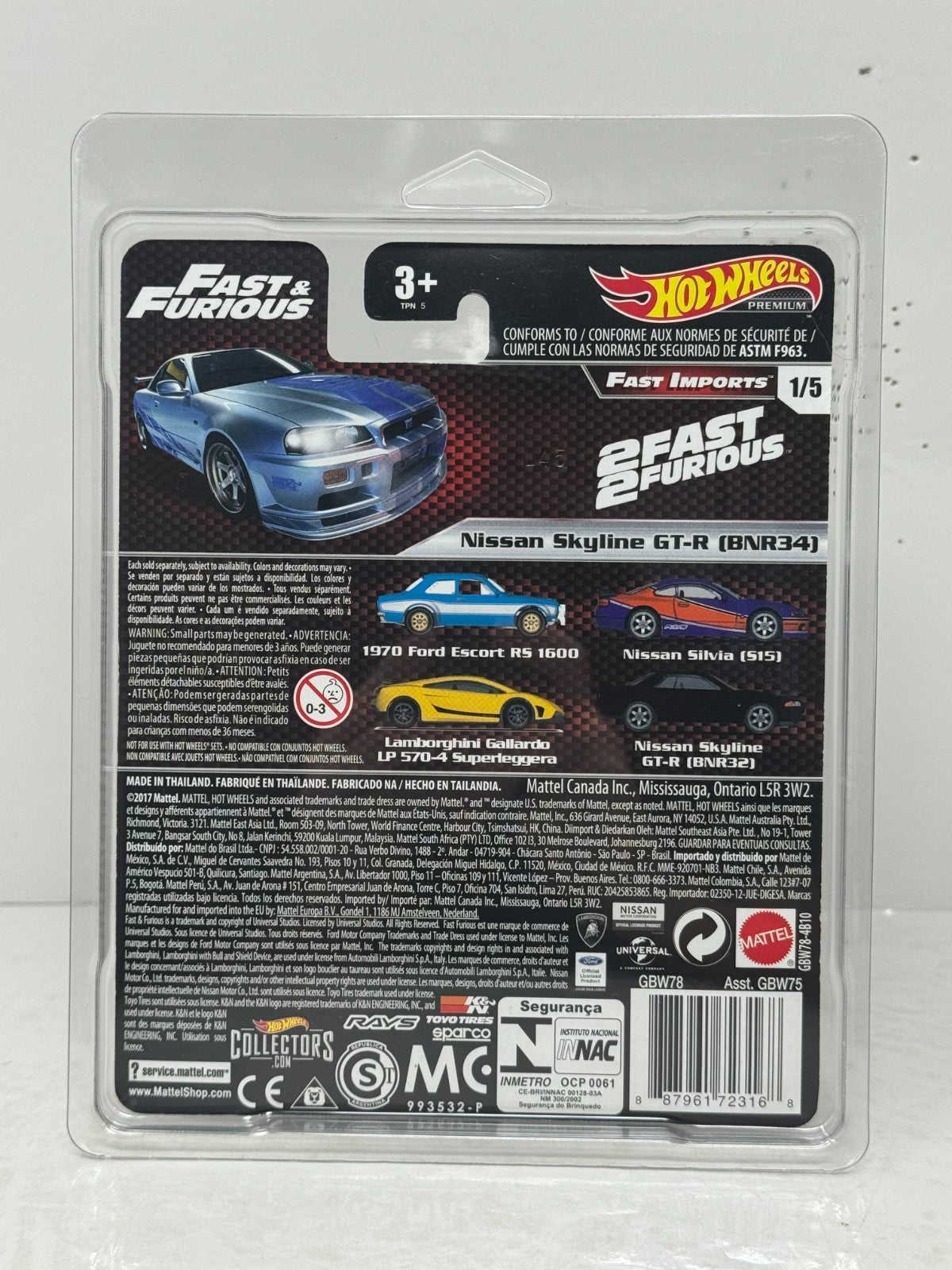 Hot Wheels Premium Fast & Furious Nissan Skyline GTR (BNR34) 1:64 Diecast