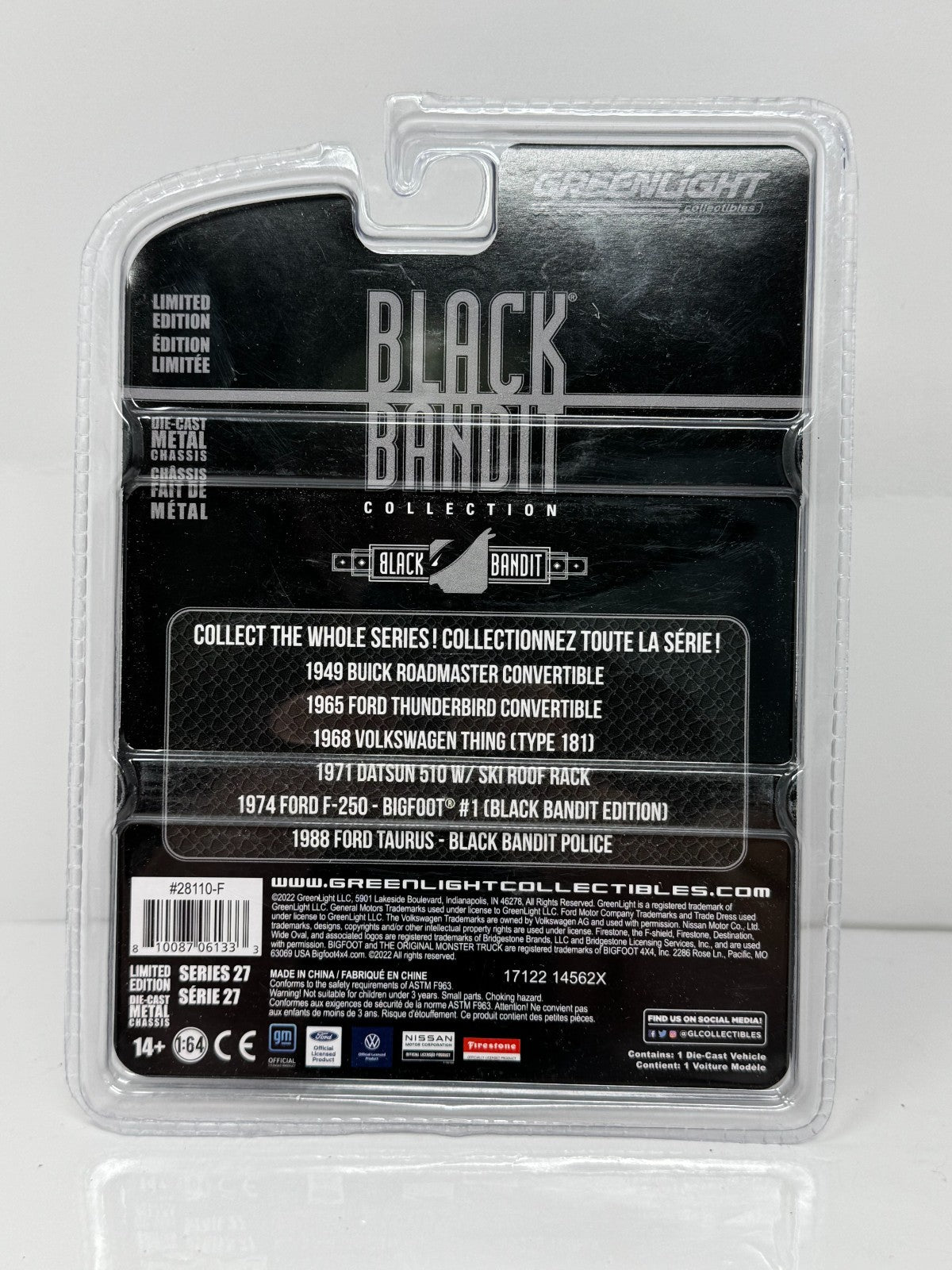 Greenlight Black Bandit Collection 1988 Ford Taurus Police 1:64 Diecast