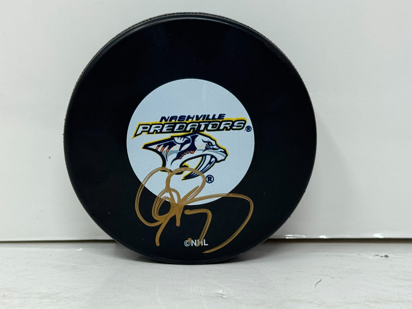 Cliff Ronning Nashville Predators Signed NHL Autograph Puck Gold Auto