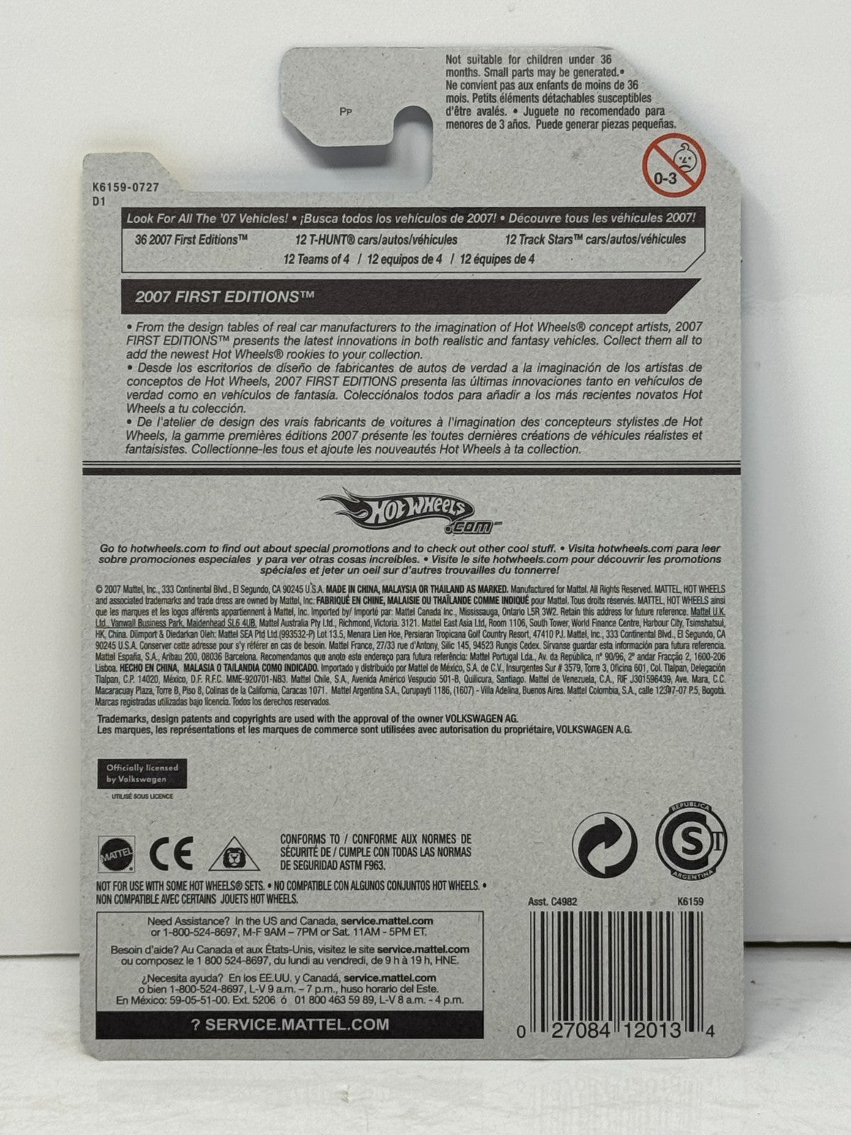 Hot Wheels 2007 First Editions Volkswagen Golf GTI White 1:64 Diecast