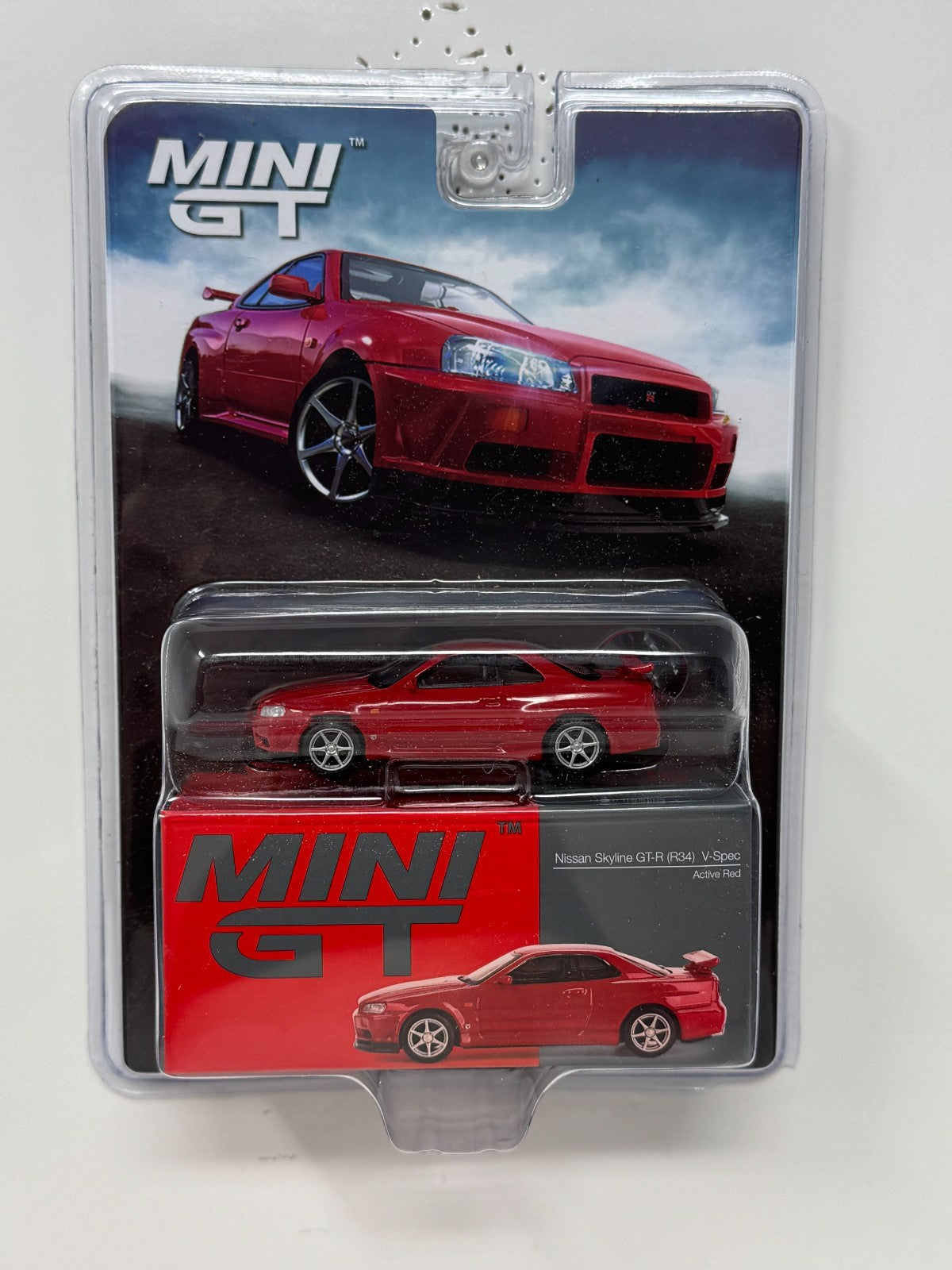 Mini GT Nissan Skyline GT-R (R34) V-Spec Active Red 1:64 Diecast