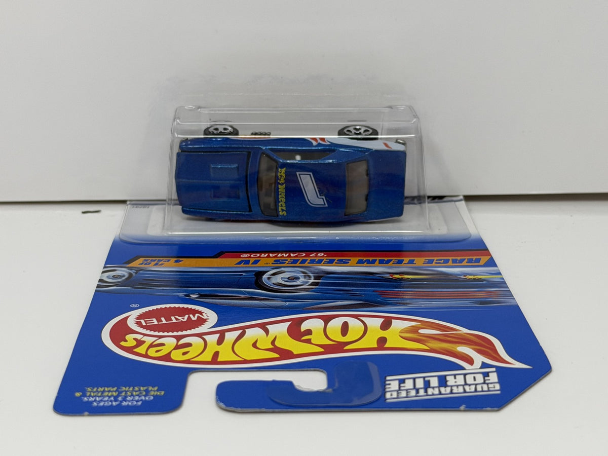 Hot Wheels Race Team Series IV 1967 Chevrolet Camaro 1:64 Diecast Blue USA Card