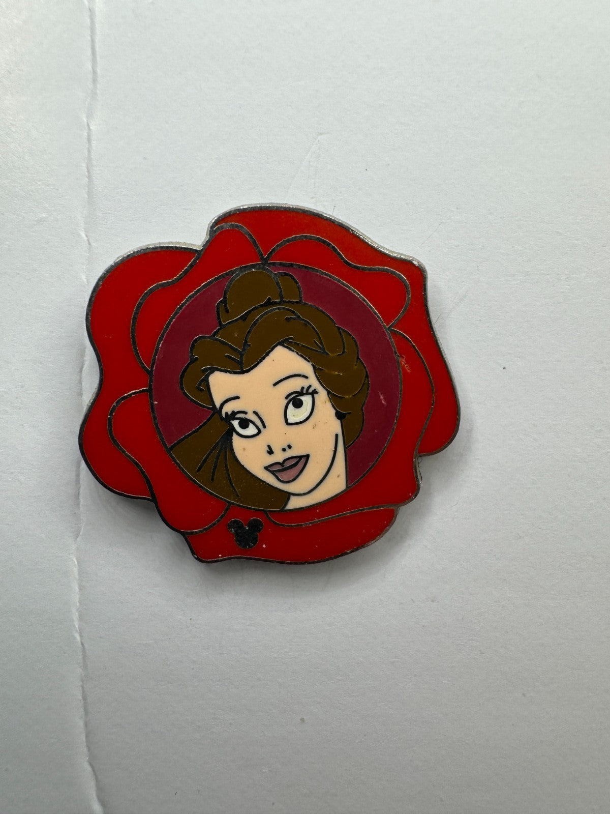 WDW Disney Belle Princess Flowers Beauty and the Beast Hidden Mickey Trading Pin DC2S6
