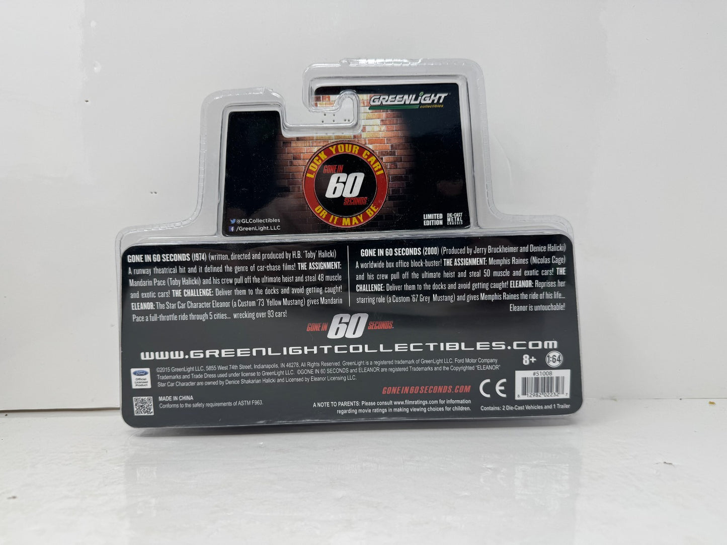 Greenlight Hollywood Gone in 60 Seconds Eleanor Custom Ford Mustang 1:64 Diecast