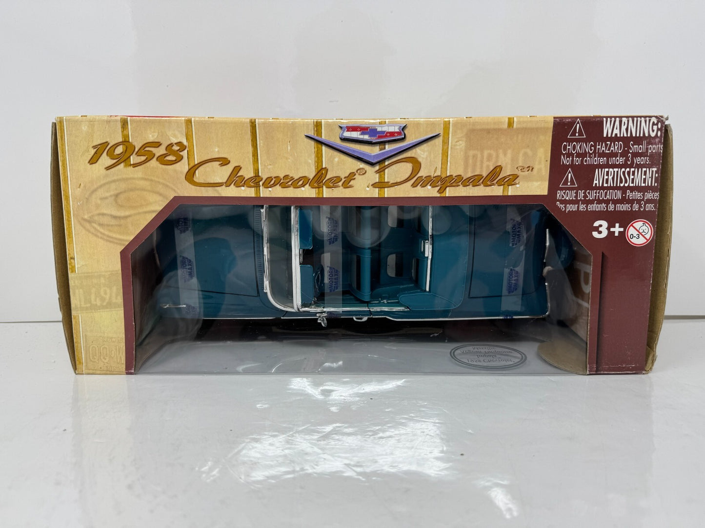 Motormax 1958 Chevrolet Impala Aegean Turquoise Metallic 1:18 Diecast