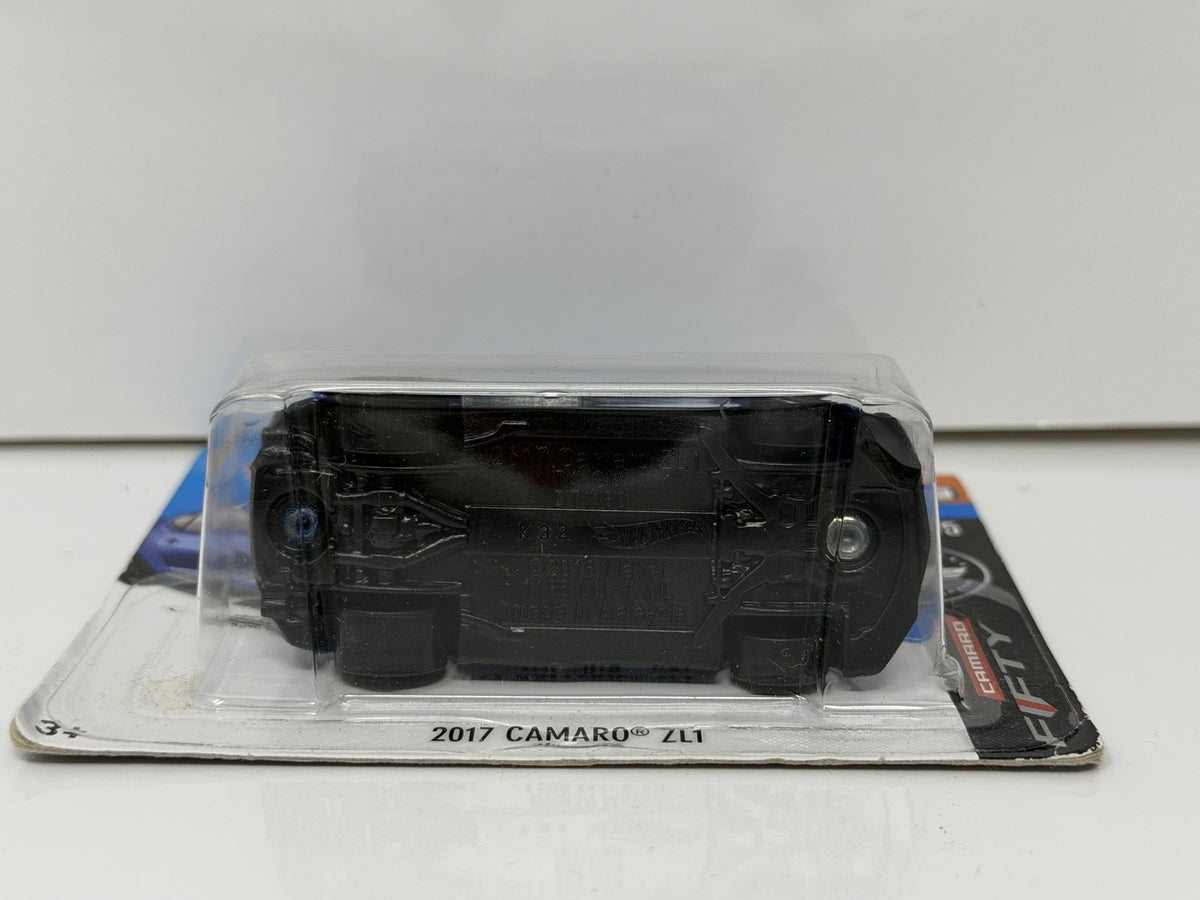 Hot Wheels Camaro Fifty 2017 Chevrolet Camaro ZL1 1:64 Diecast Blue Short Card