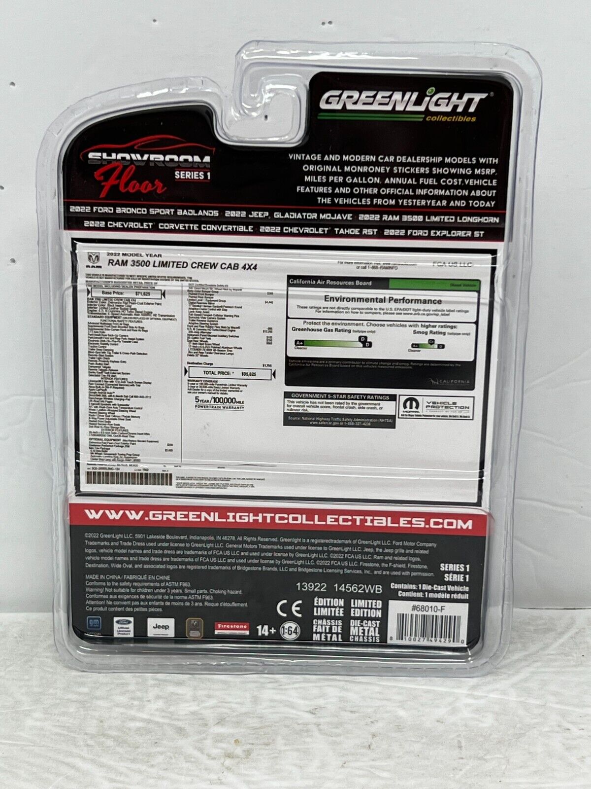 Greenlight Showroom Floor 2022 Ram 3500 GREEN MACHINE 1:64 Diecast