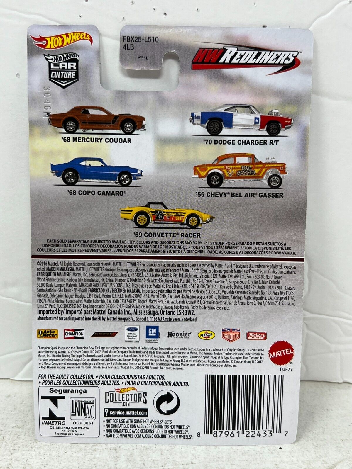 Hot Wheels Premium HW Redliners '69 Corvette Racer 1:64 Diecast