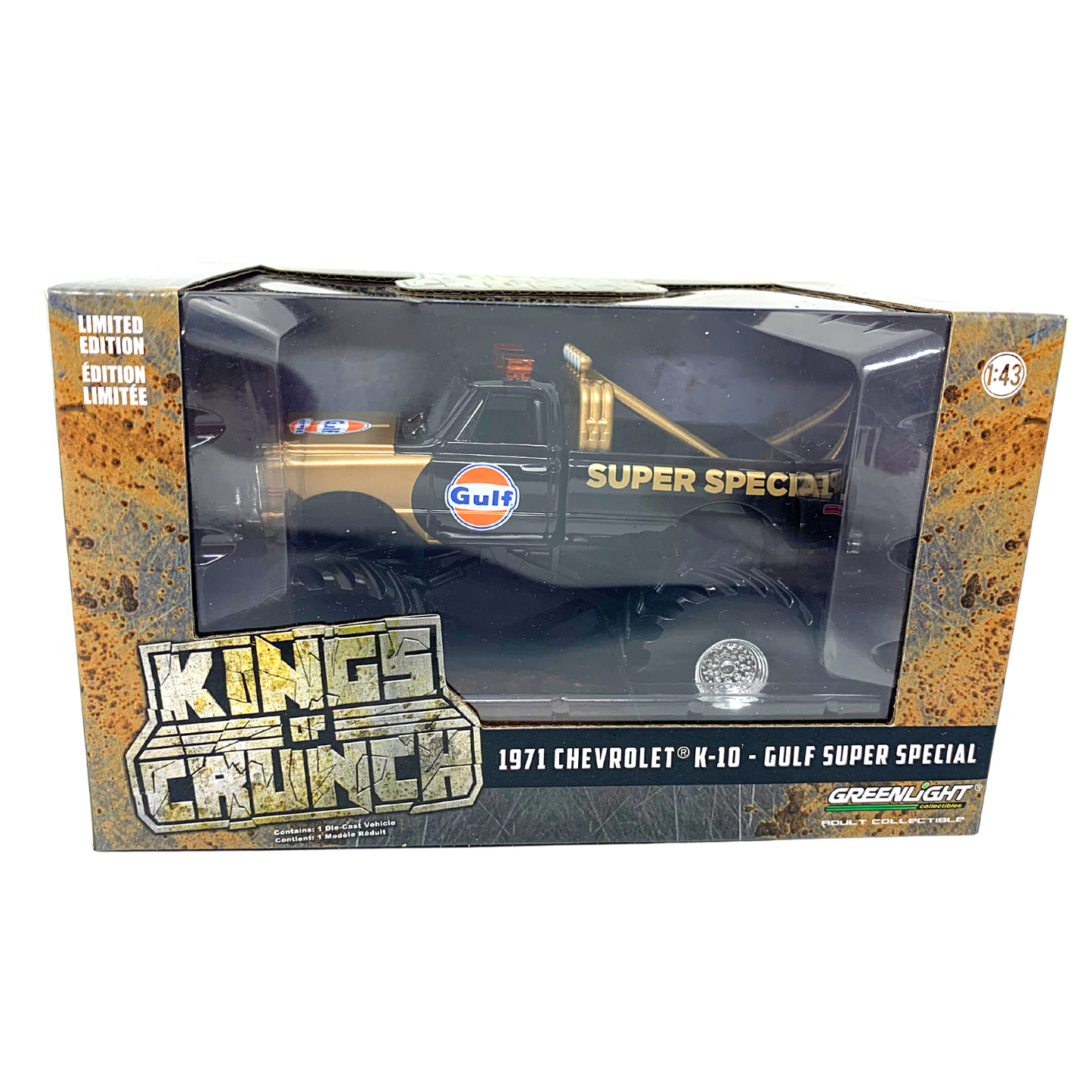 Greenlight Kings of Crunch 1971 Chevrolet K-10 Gulf Super Special 1:43 Diecast