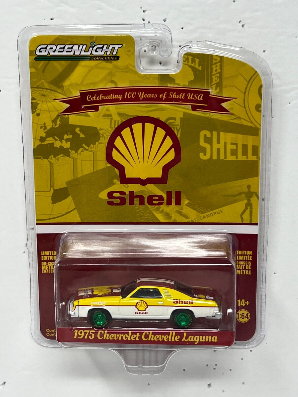 Greenlight Shell 1975 Chevrolet Chevelle Laguna GREEN MACHINE 1:64 Diecast