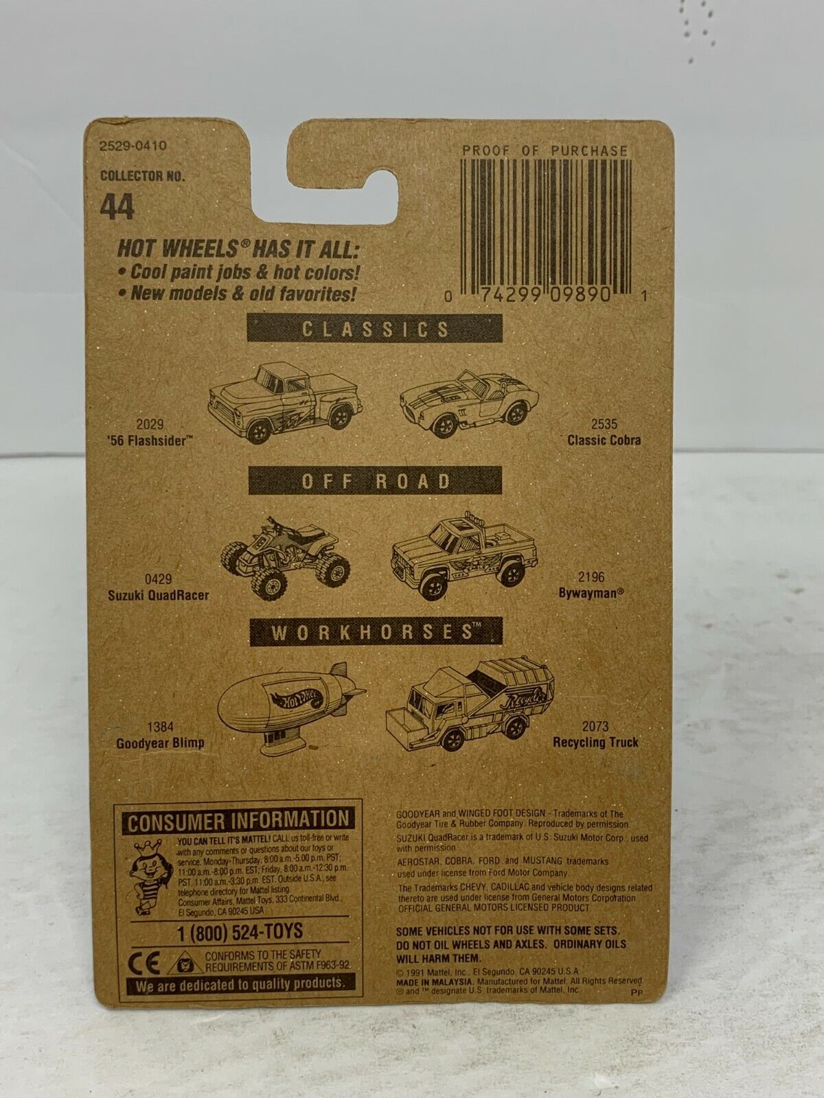 Hot Wheels 1991 Classic Caddy Fantasy Cars 1:64 Diecast