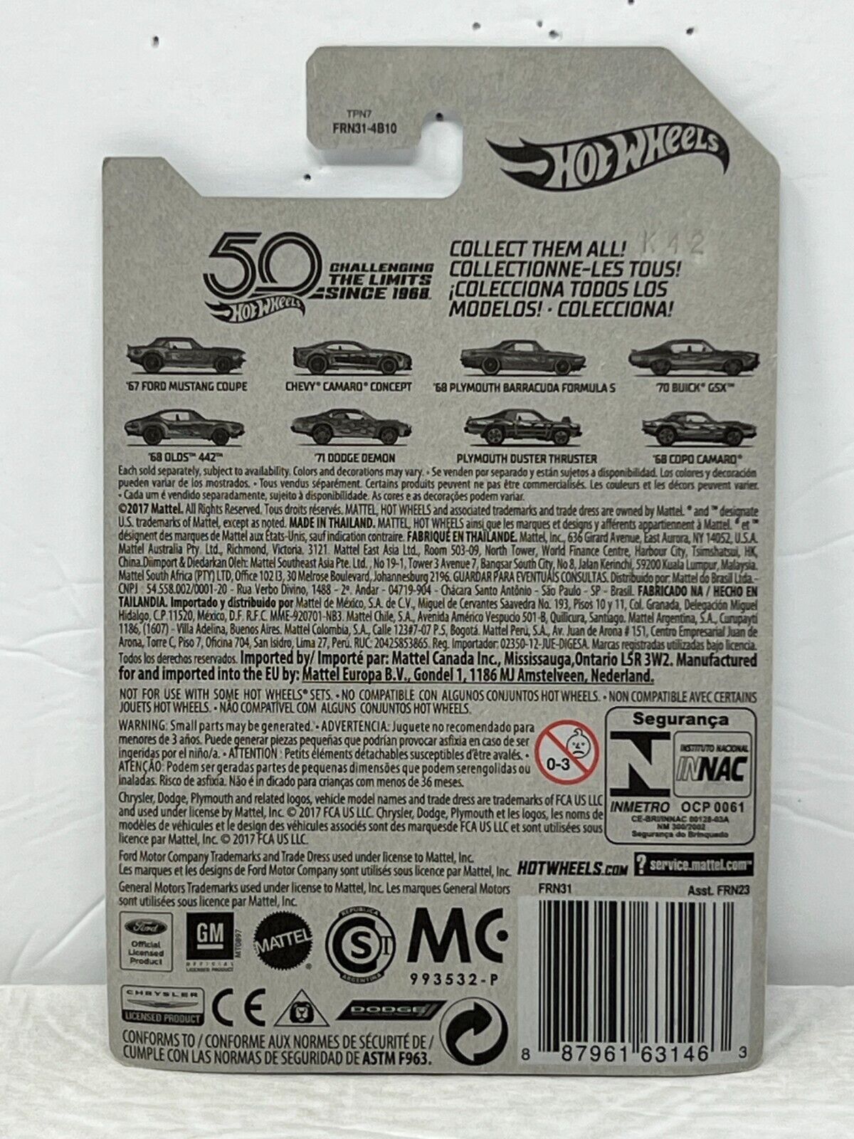 Hot Wheels Zamac 1968 COPO Camaro Muscle Car 1:64 Diecast