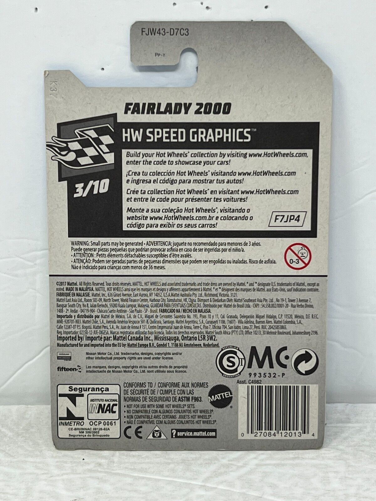 Hot Wheels HW Speed Graphics Fairlady 2000 JDM 1:64 Diecast Blue