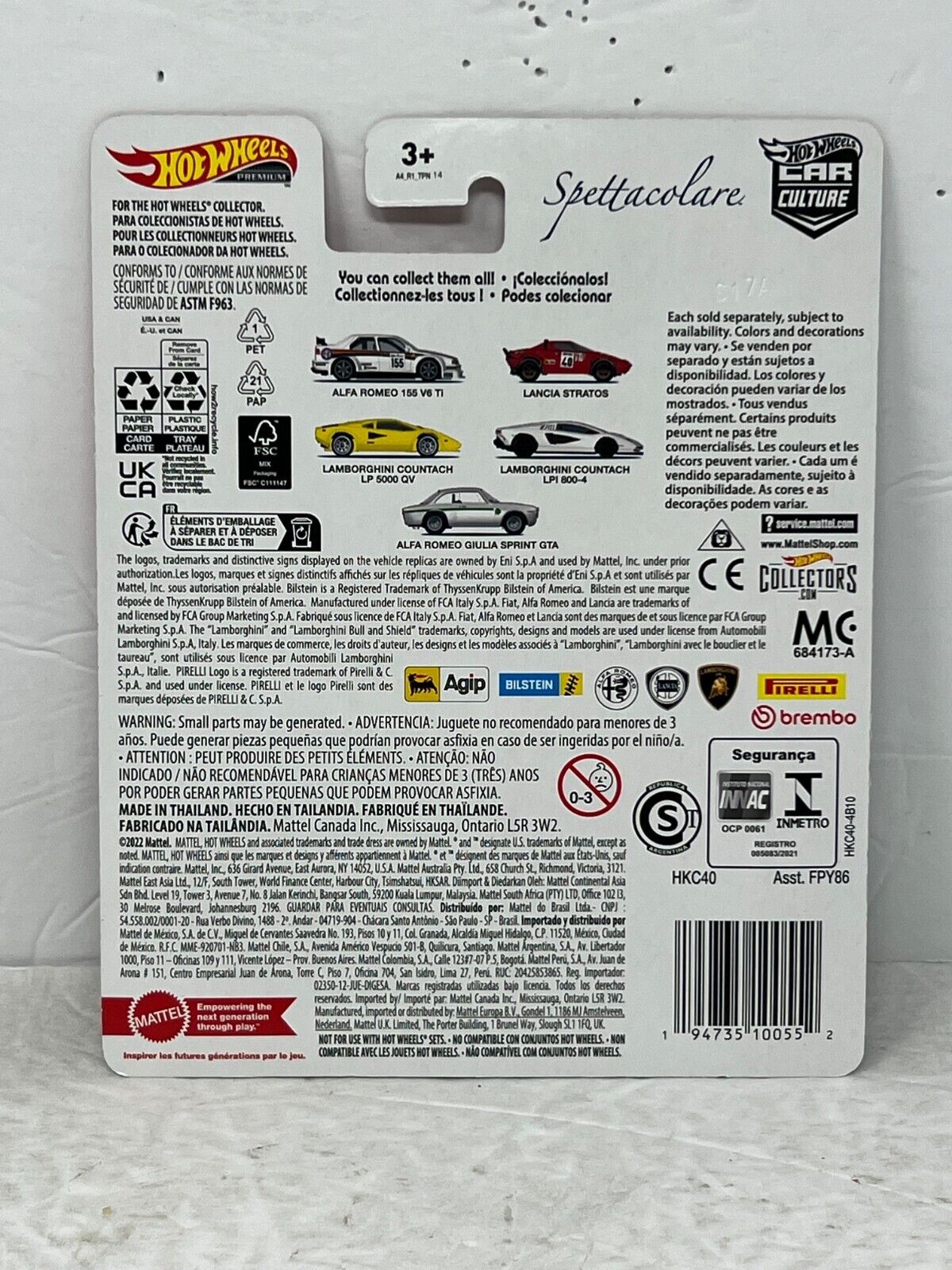 Hot Wheels Premium Spettacolare Lamborghini Countach LPI 800-4 1:64 Diecast