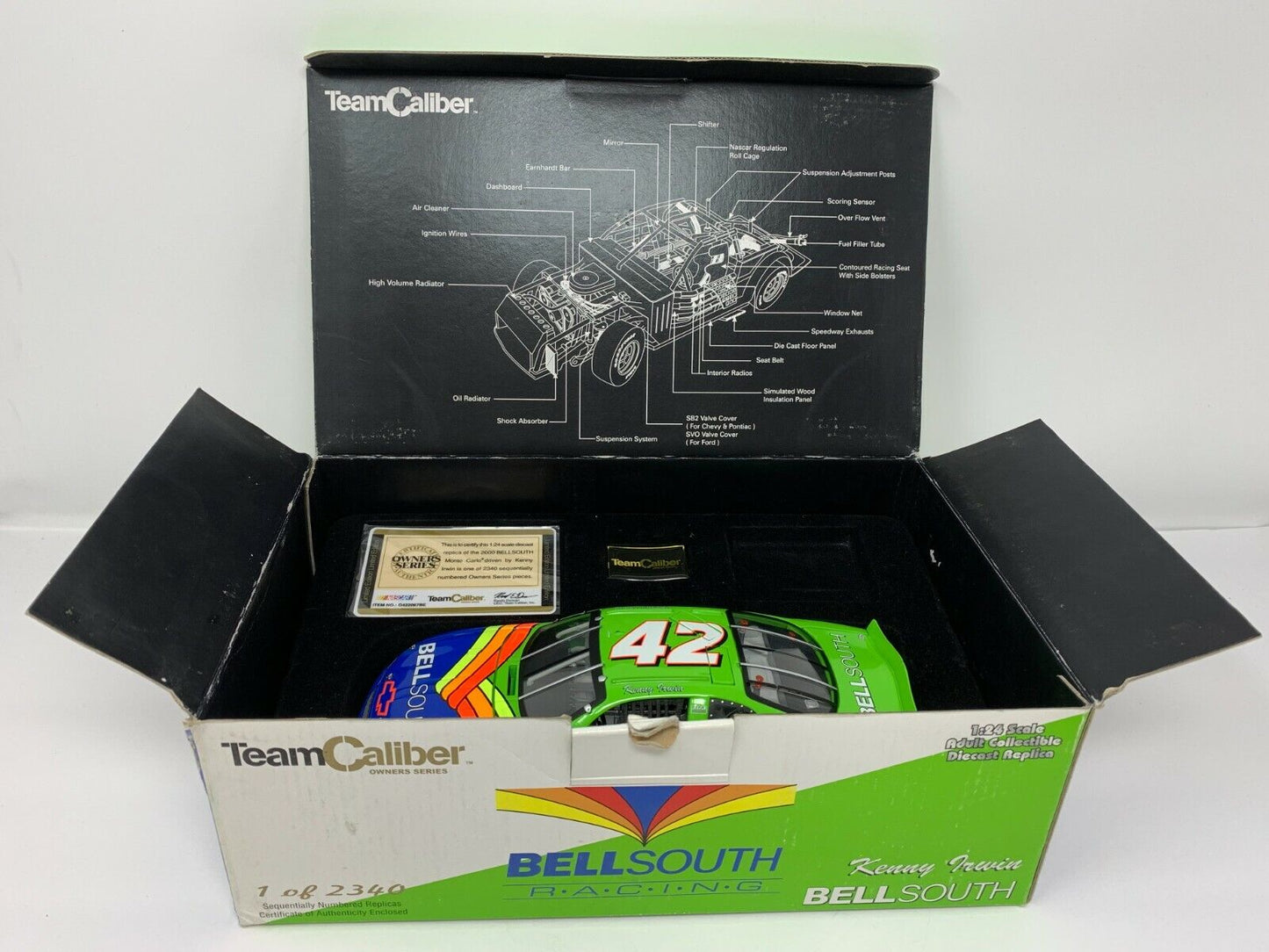 Team Caliber Owners Series Nascar #42 Kenny Irwin BellSouth Monte Carlo 1:24 Diecast