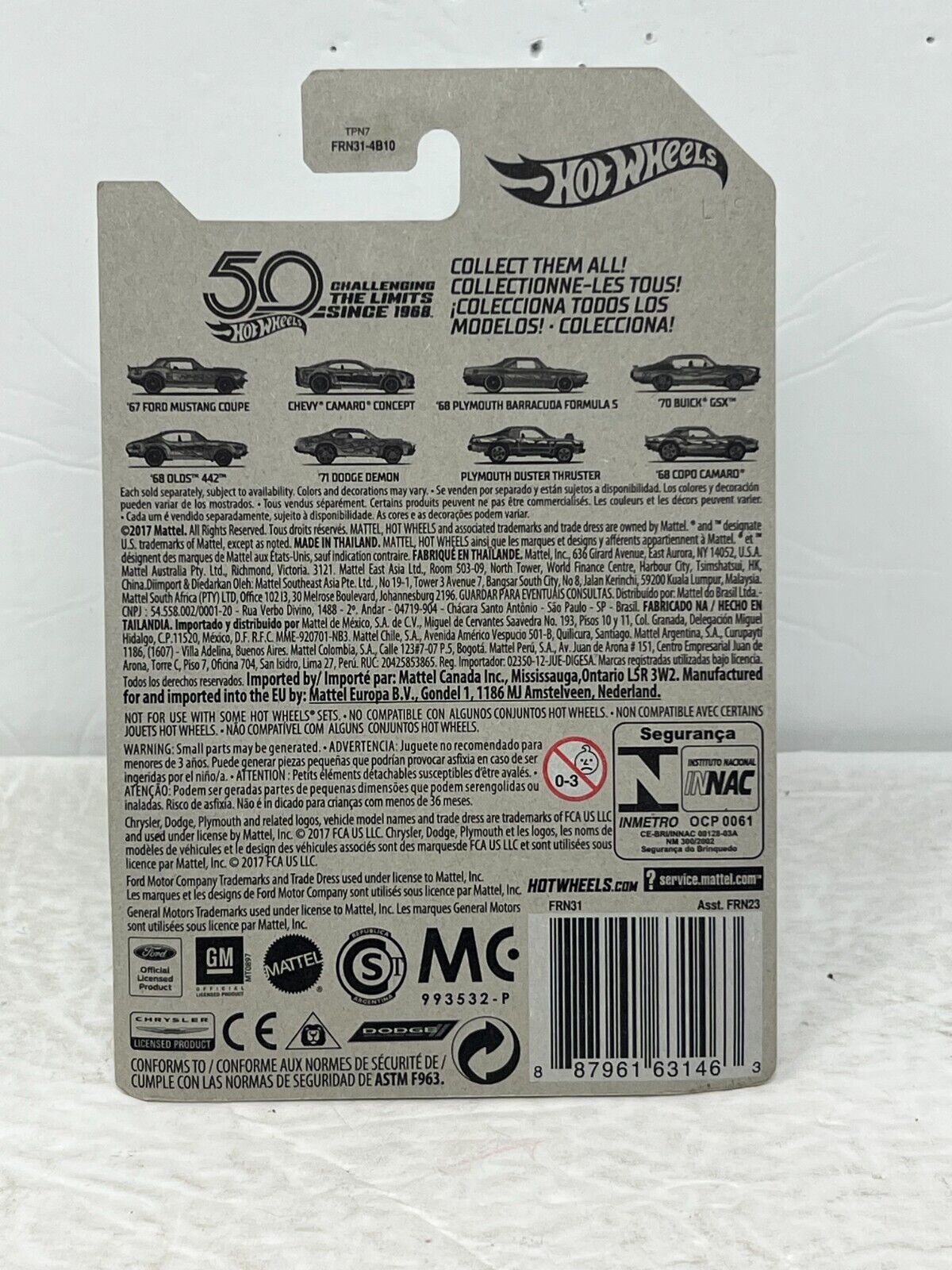 Hot Wheels Zamac '68 COPO Camaro Muscle Car 1:64 Diecast
