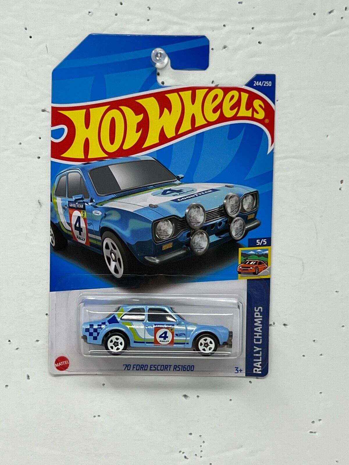 Hot Wheels Rally Champs '70 Ford Escort RS1600 Rally Car 1:64 Diecast