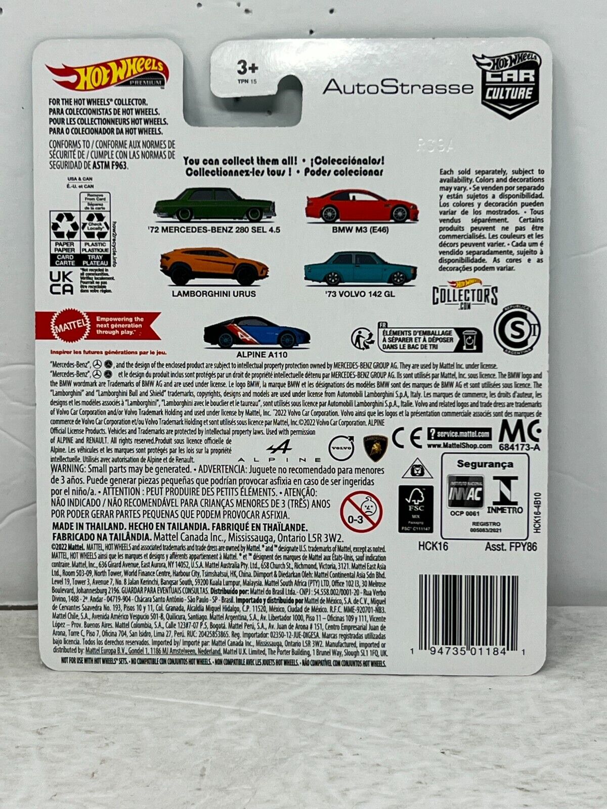 Hot Wheels Premium AutoStrasse Lamborghini Urus 1:64 Diecast