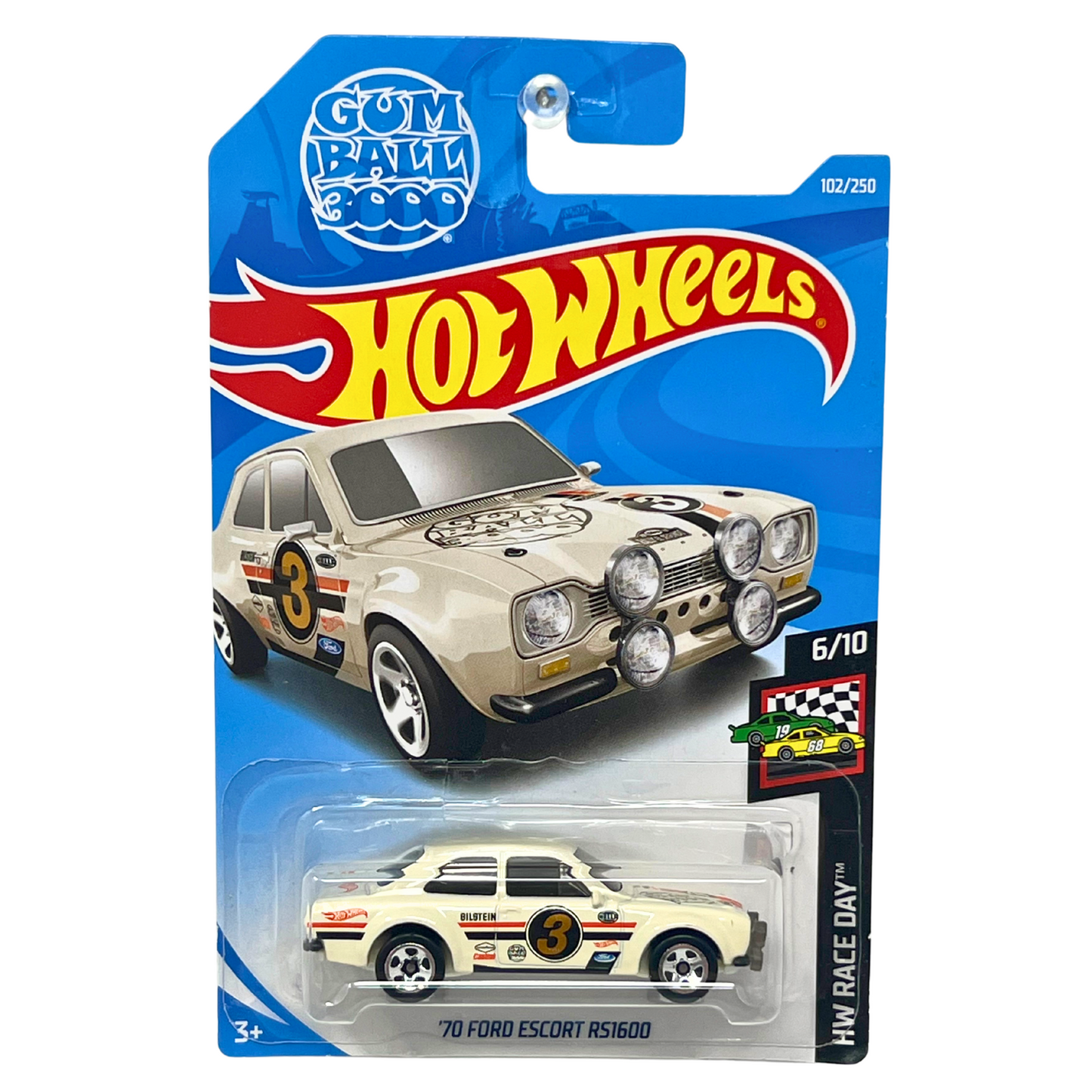 Hot Wheels HW Race Day '70 Ford Escort RS1600 Rally Car 1:64 Diecast White