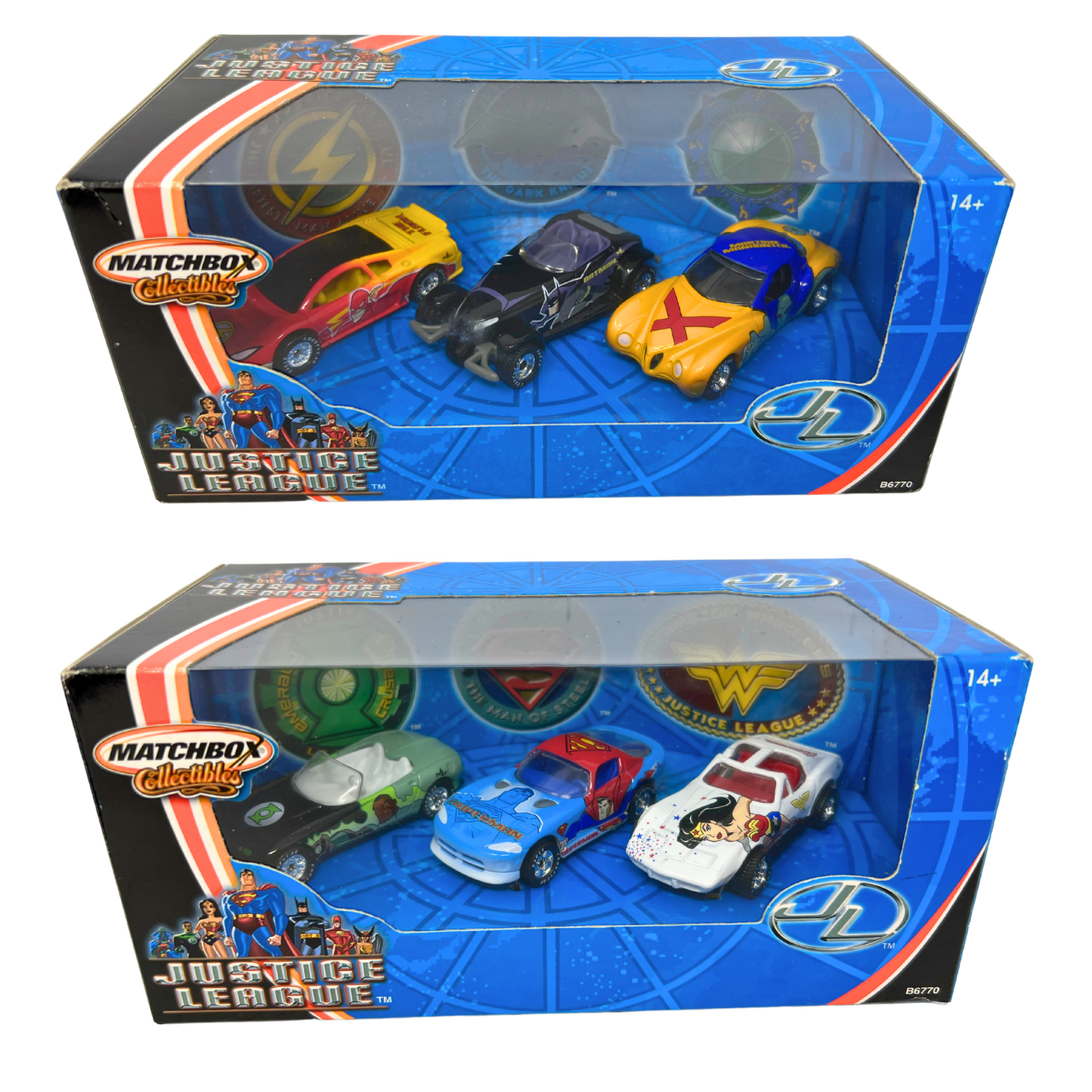 Matchbox Collectible DC Justice League Diorama 3-Car Set 1:64 Diecast Lot of 2