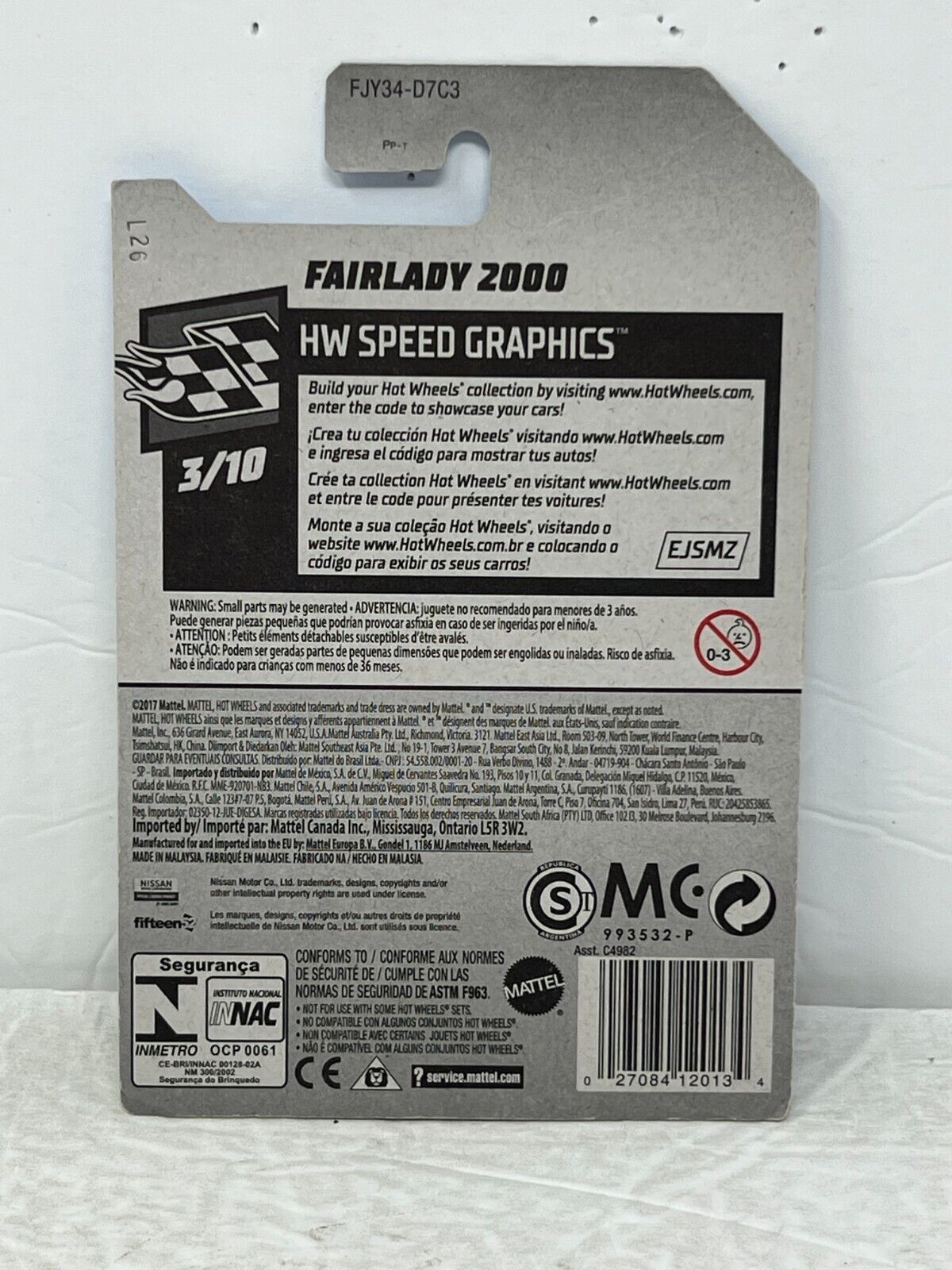 Hot Wheels HW Speed Graphics Fairlady 2000 JDM 1:64 Diecast Black