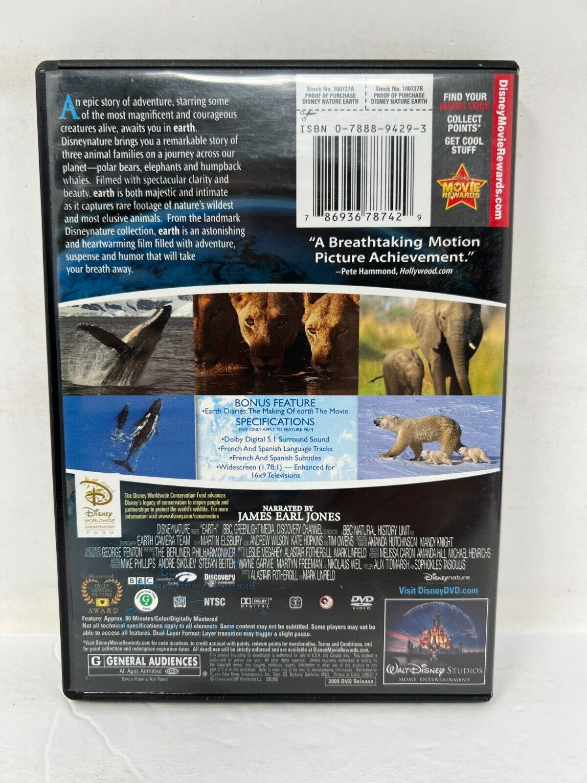Disneynature: Earth (DVD, 2009) Documentary Good Condition!!!