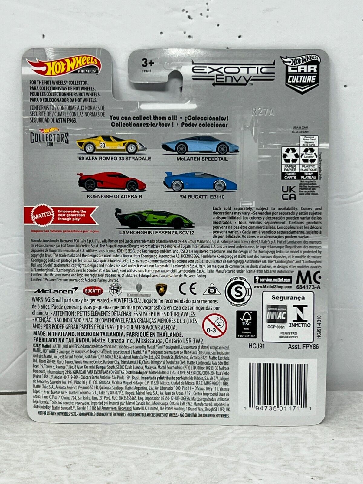 Hot Wheels Premium Exotic Envy '69 Alfa Romeo 33 Stradale 1:64 Diecast