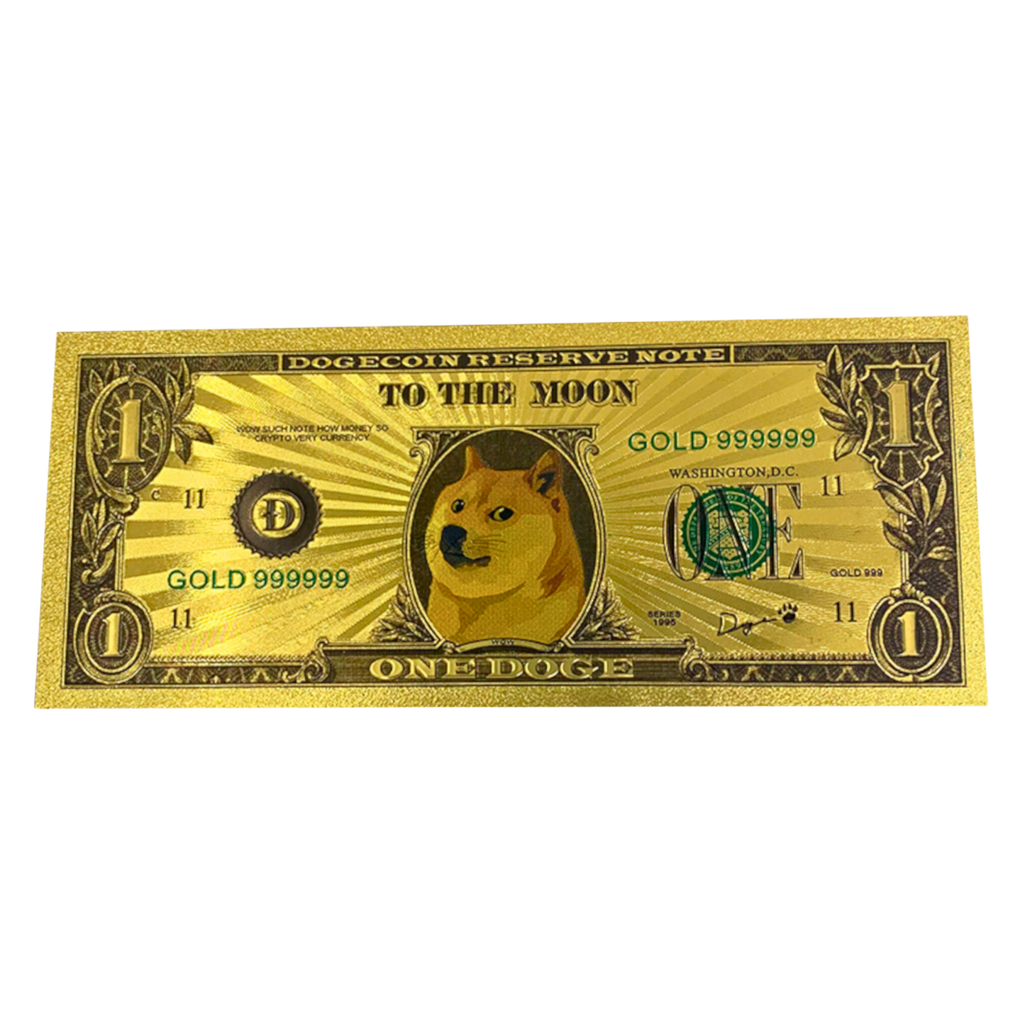 Dogecoin | DOGE Physical Bank Note Crypto Novelty Souvenir One Doge Dollar