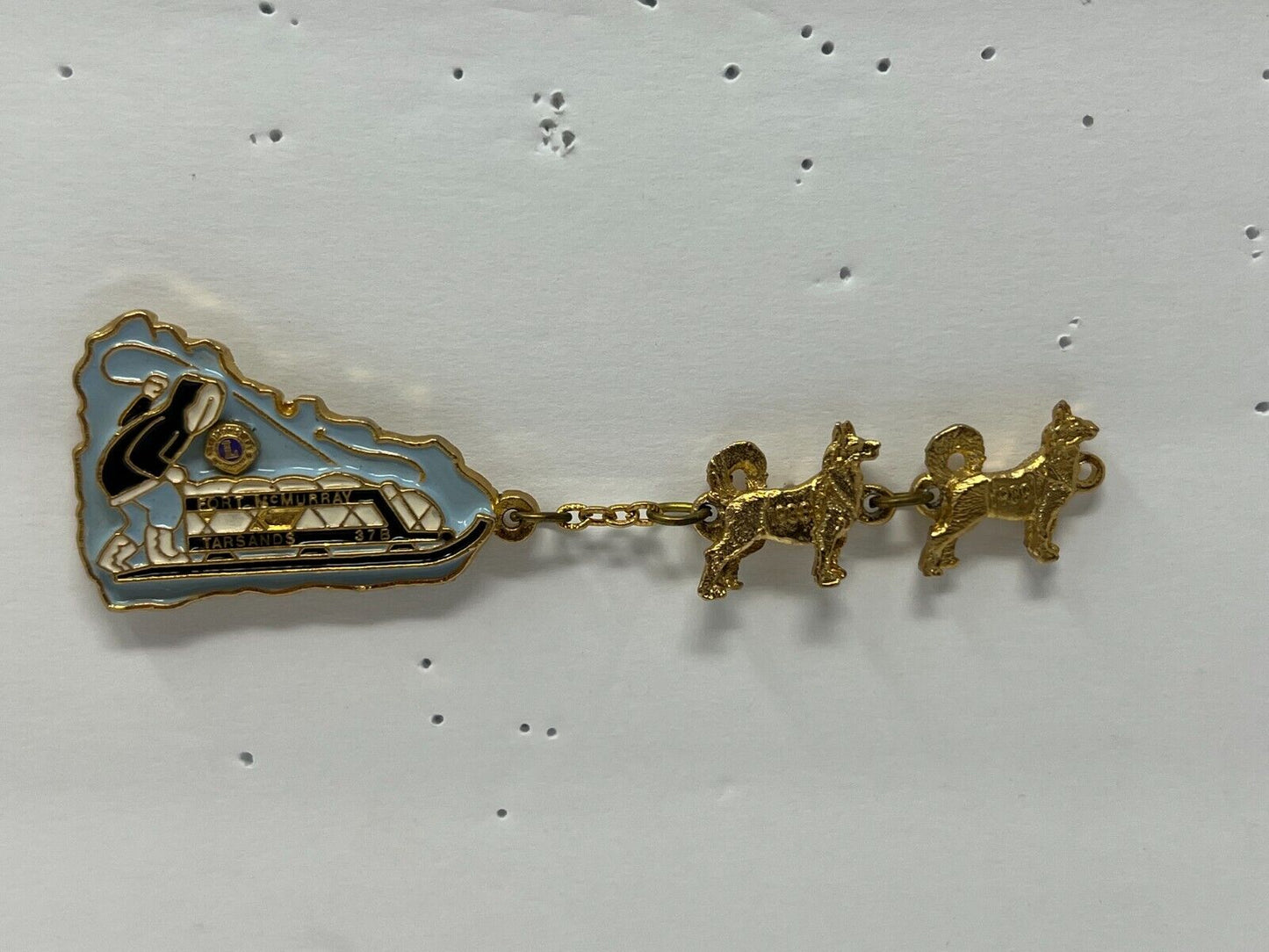 Lion's Club Fort McMurray Tarsands 37B Dog Sled Lapel Pin