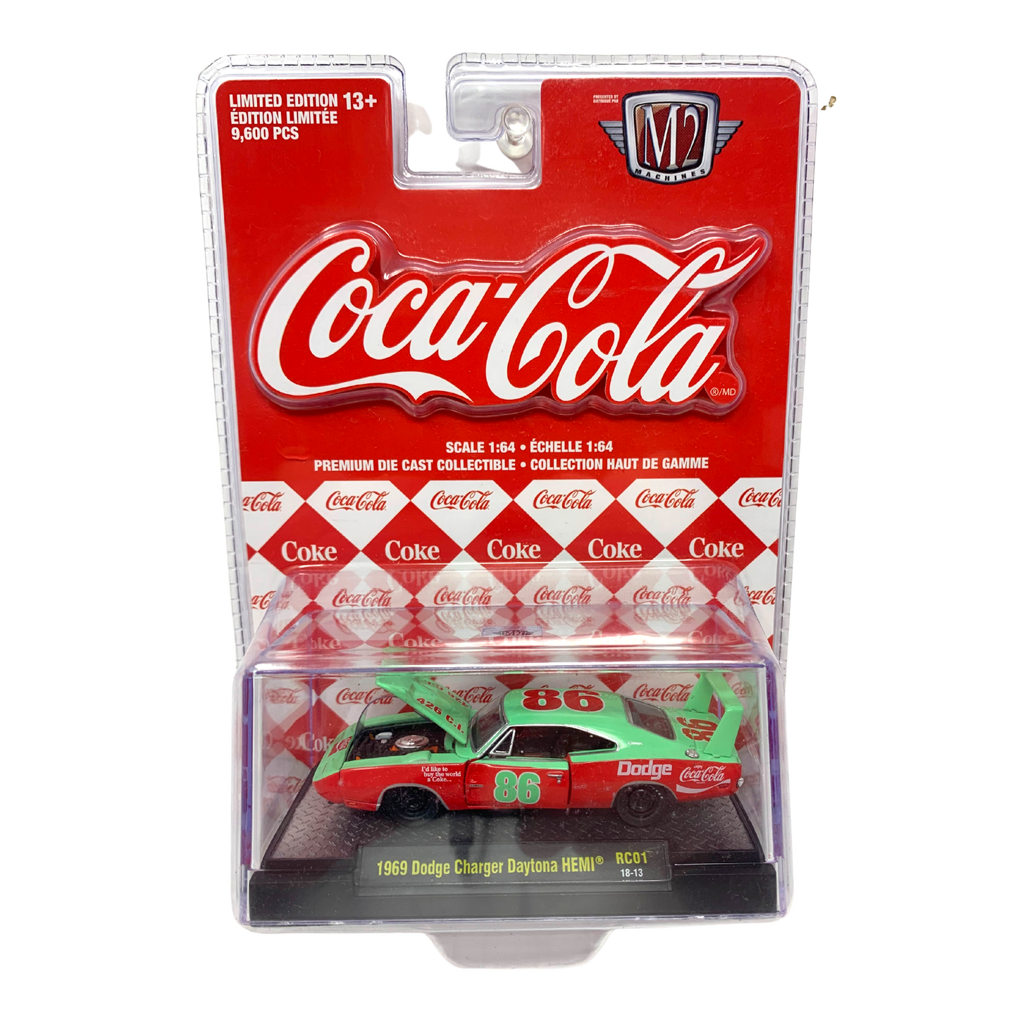 M2 Machines Coca-Cola 1969 Dodge Charger Daytona HEMI RC01 1:64 Diecast