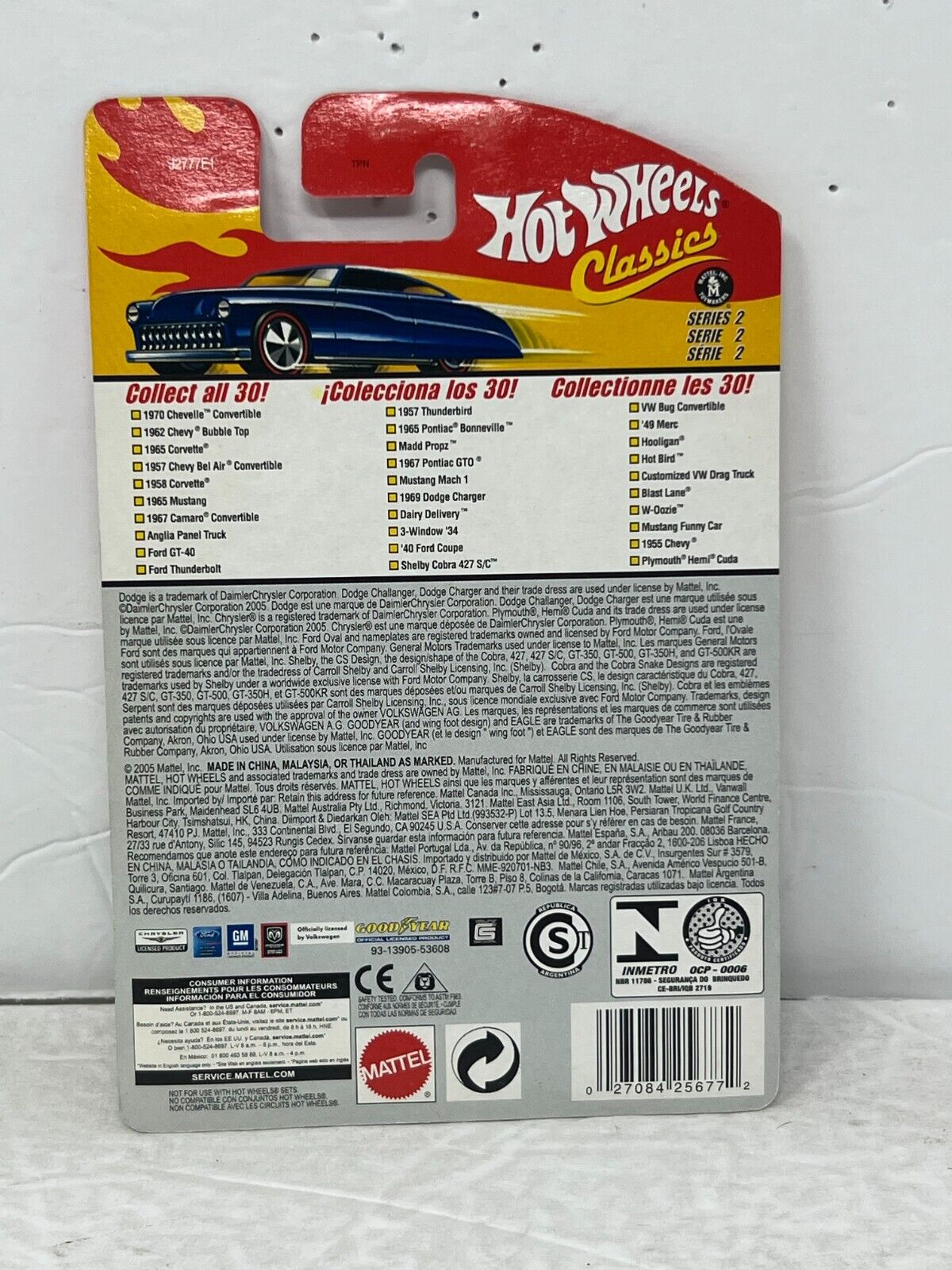 Hot Wheels Classics Series 2 Volkswagen Bug Convertible European Car 1:64 Diecast