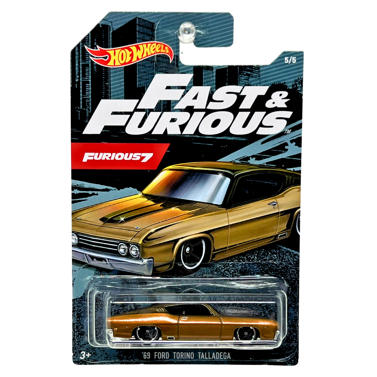 Hot Wheels Fast & Furious 1969 Ford Torino Talladega Muscle Car POP Culture 1:64 Diecast