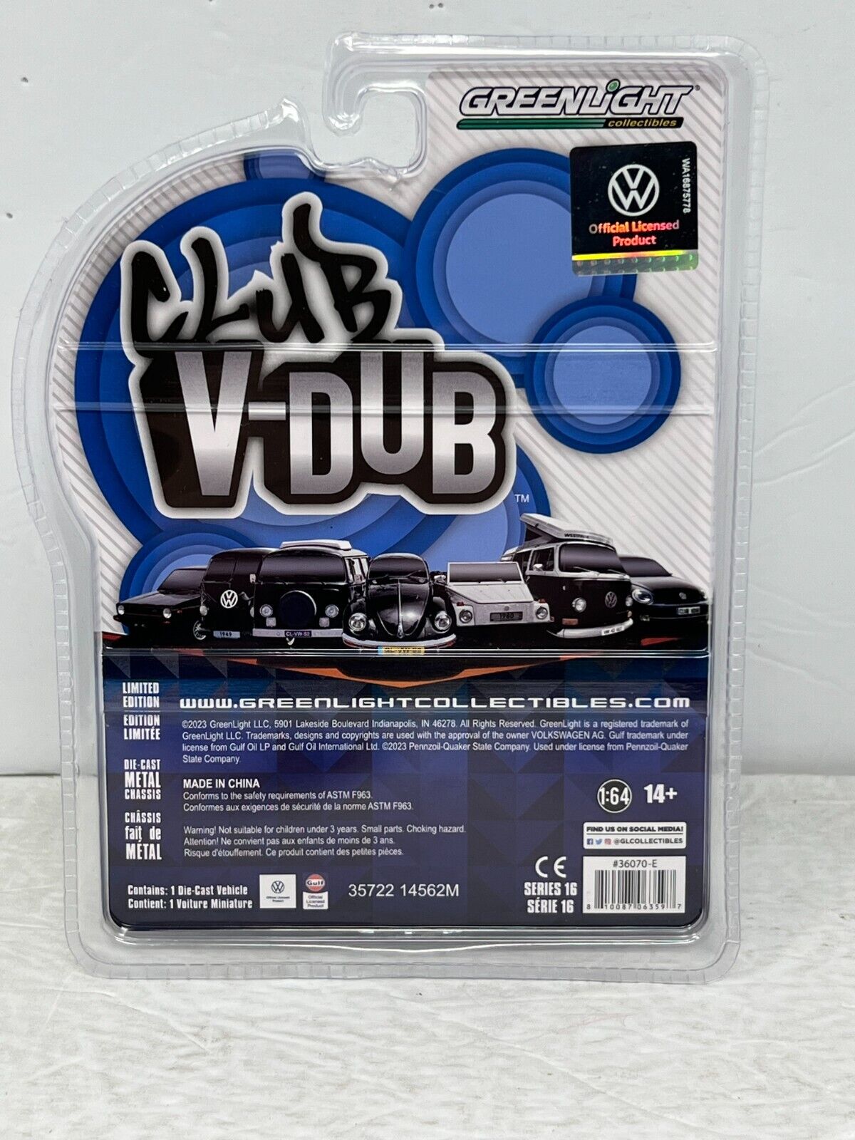 Greenlight Club V-Dub 1964 Volkswagen Beetle Classic 1:64 Diecast
