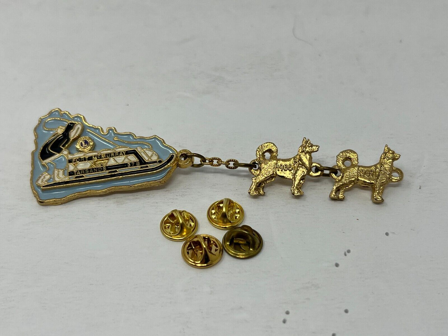 Lion's Club Fort McMurray Tarsands 37B Dog Sled Lapel Pin