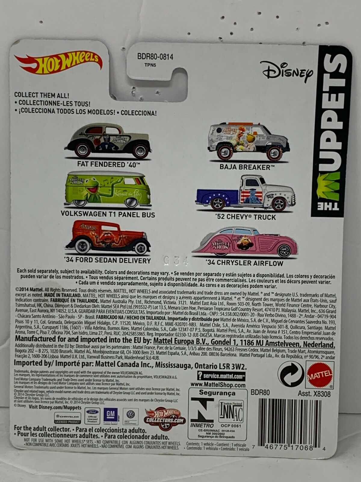 Hot Wheels The Muppets 1952 Chevy Truck Real Riders POP Culture 1:64 Diecast