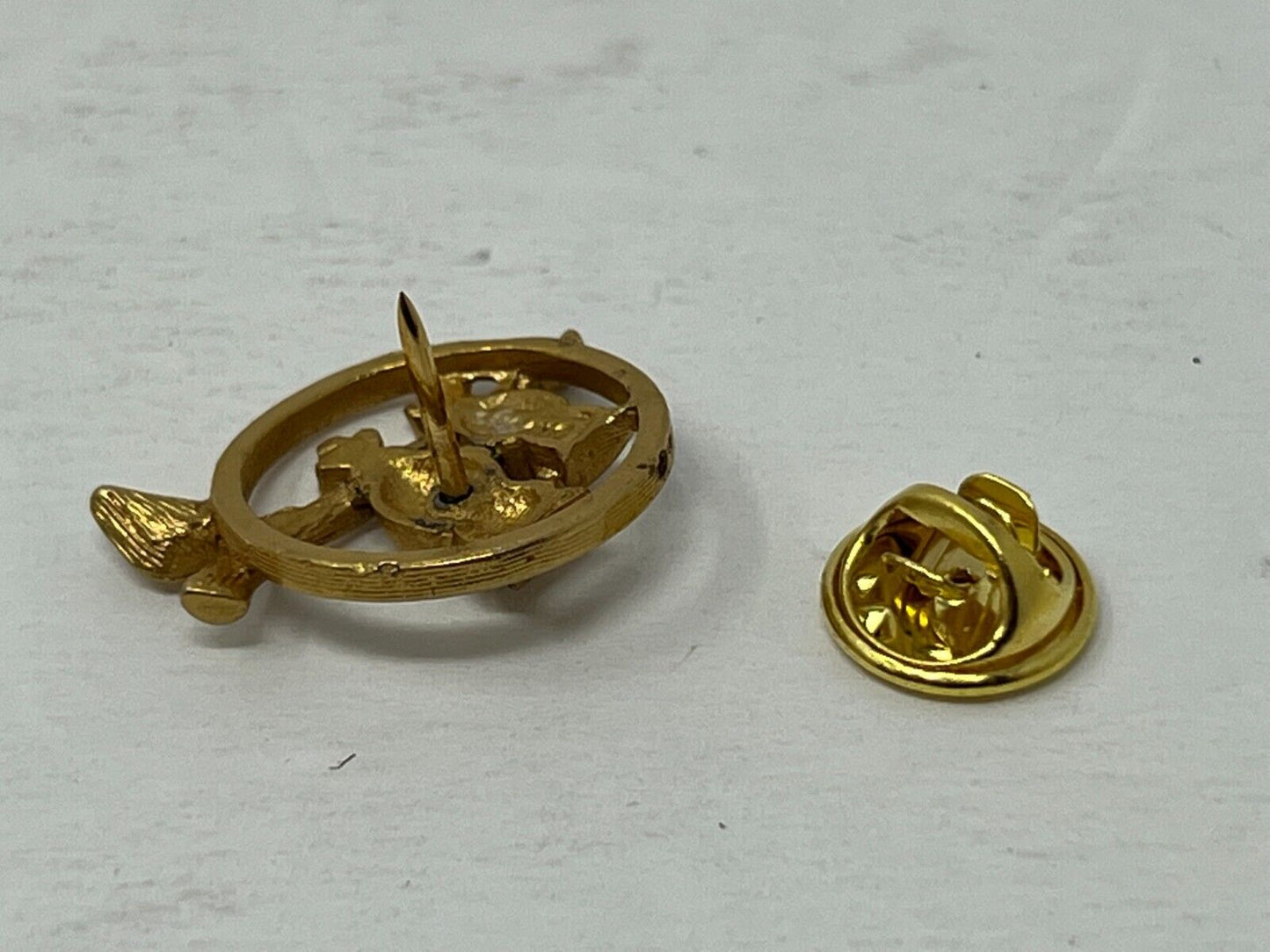 Pair of Owls on Branch Animal Lapel Pin