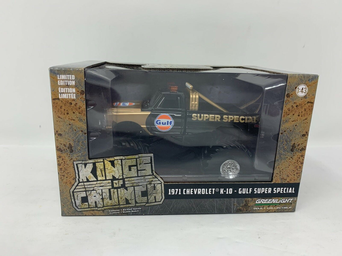 Greenlight Kings of Crunch 1971 Chevrolet K-10 Gulf Super Special 1:43 Diecast