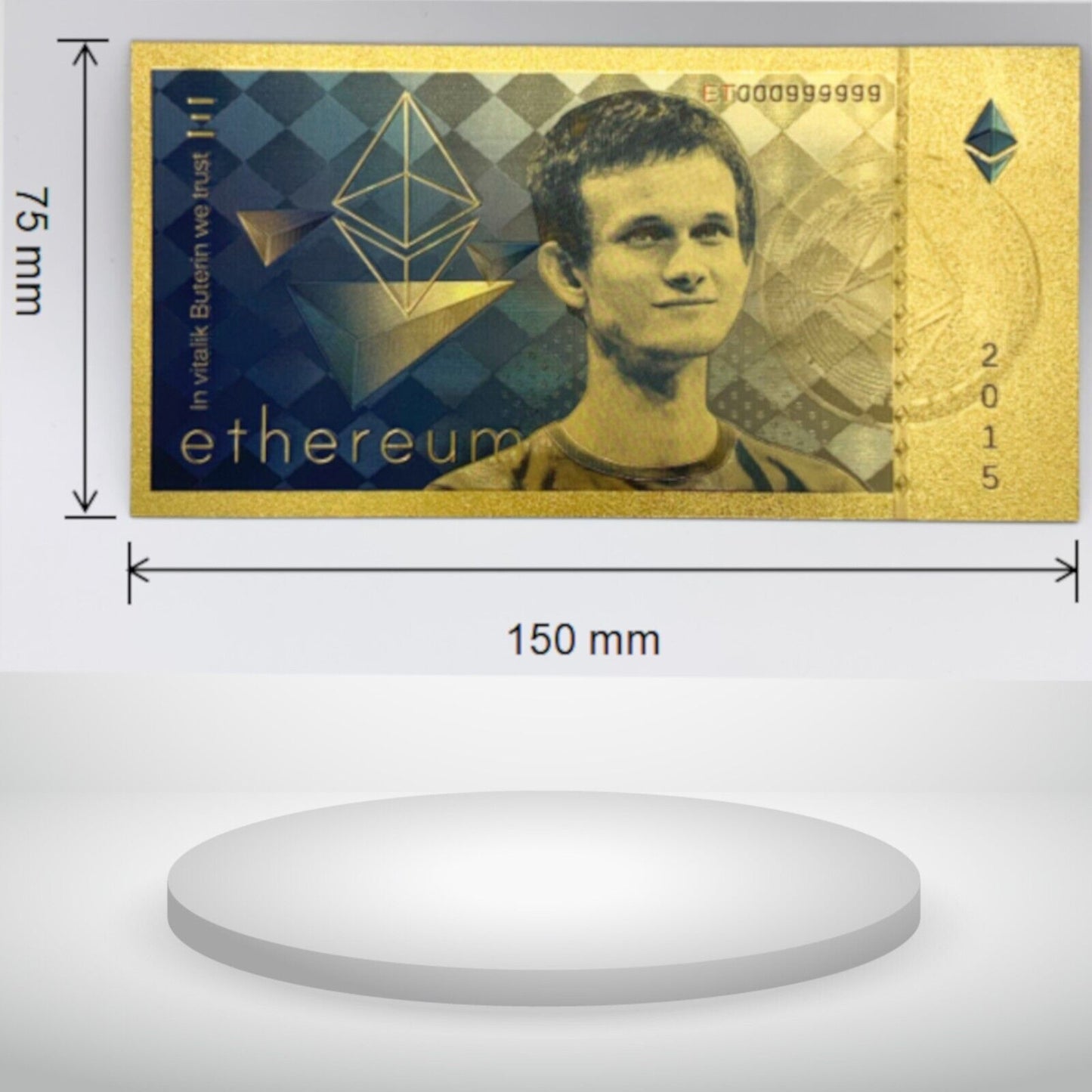Ethereum | ETH Physical Bank Note Crypto Novelty Souvenir