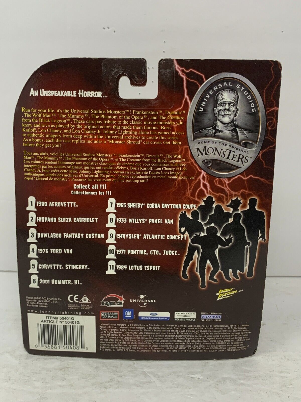 Johnny Lightning Monsters Frankenstein 2001 Hummer H1 1:64 Diecast